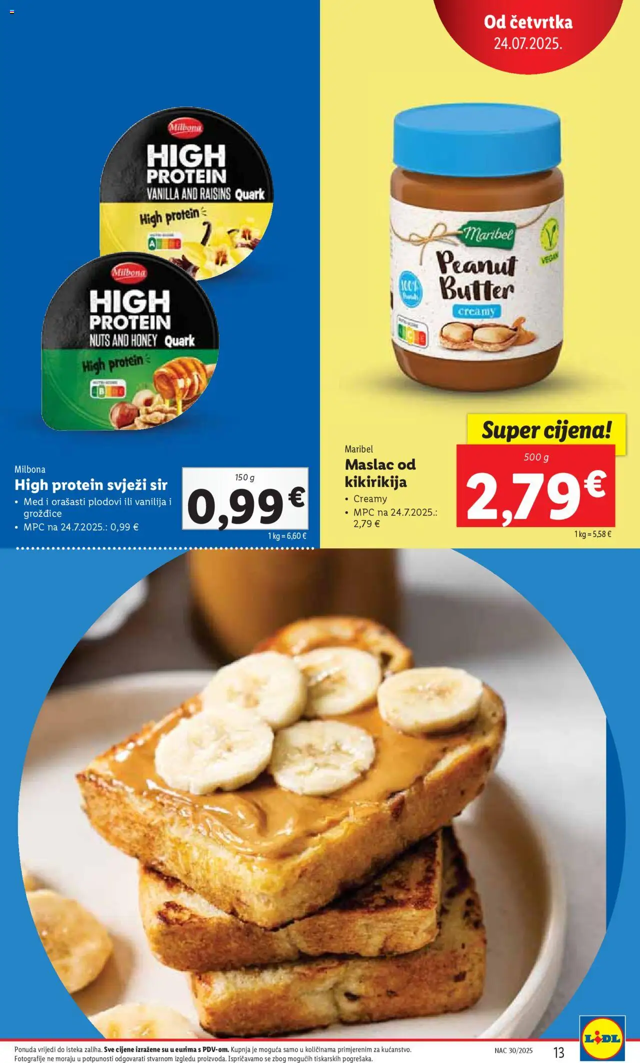 Lidl katalog | vrijedi od 24.07.2025 | Stranica: 13 | Proizvodi: Maslac, Maslac od kikirikija, Orašasti plodovi, Grožđice