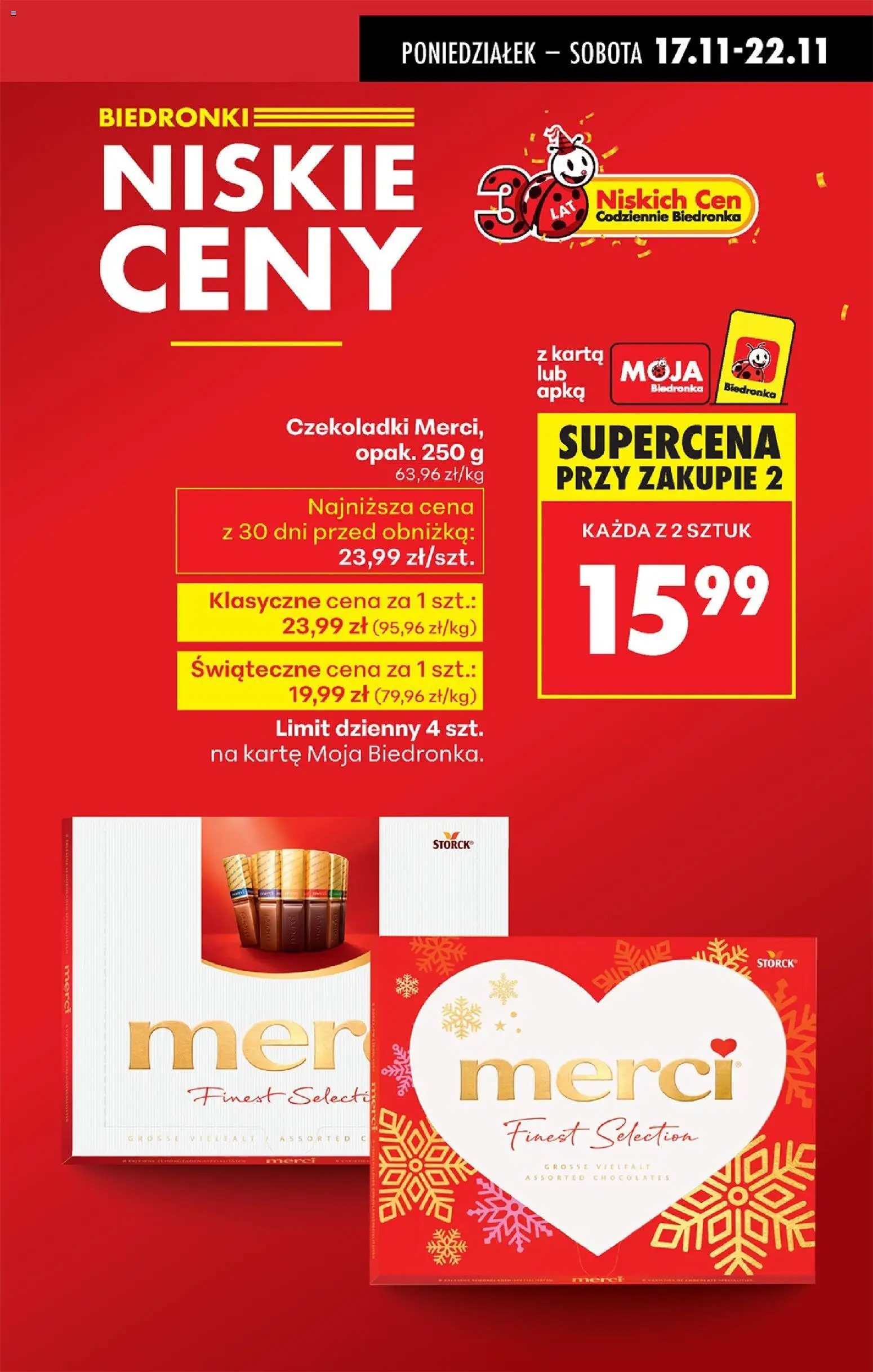 Biedronka gazetka od 17.11.2025 | Strona: 11 | Produkty: Karta, Czekoladki, Merci