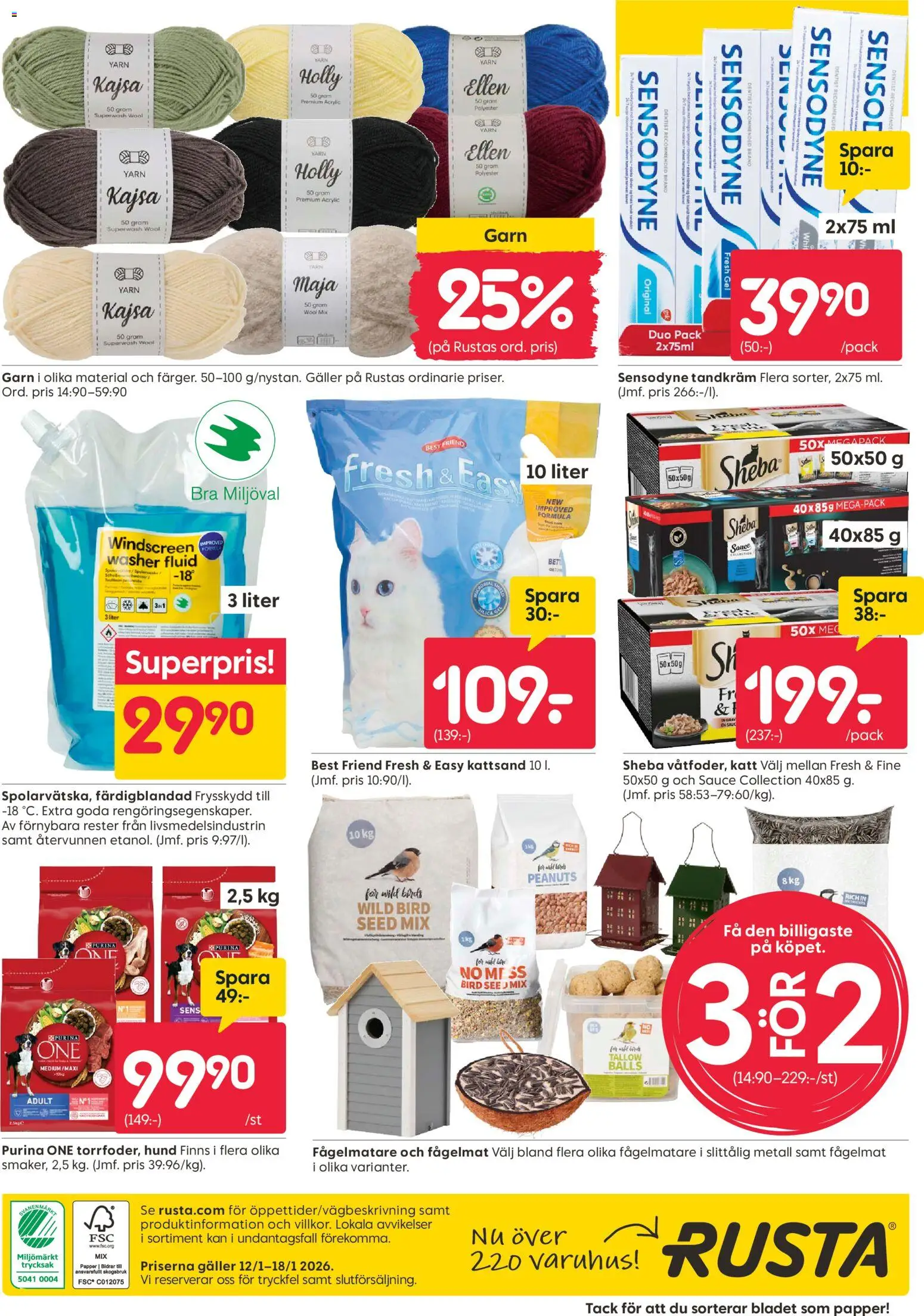 Rusta reklamblad aktuell från 12.01.2026 | Sida: 12 | Produkter: Fågelmat, Tandkräm, Fågelmatare, Papper