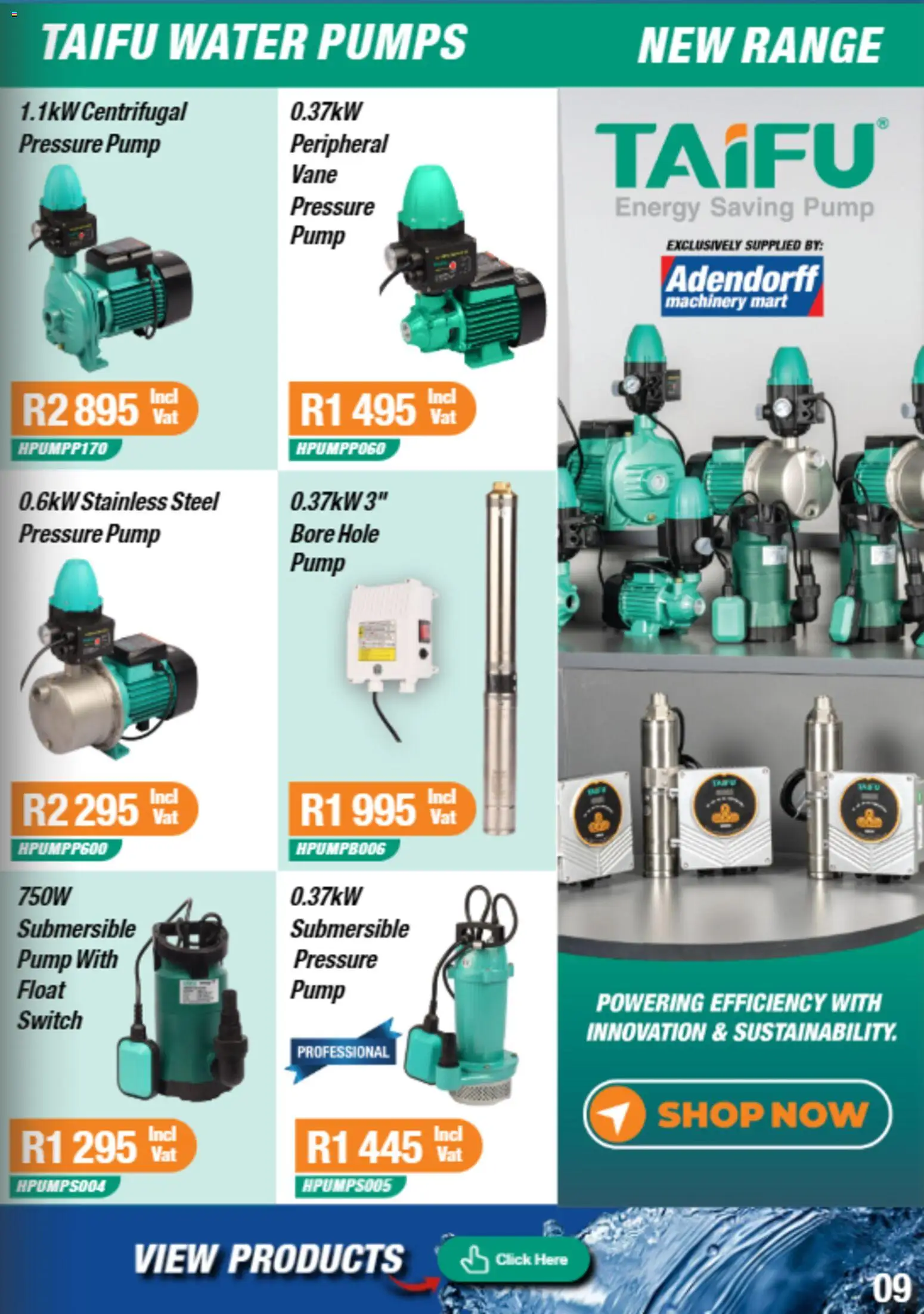 New Adendorff catalogue – valid from 01.01.2026 | Page: 11 | Products: Pumps, Switch, Water
