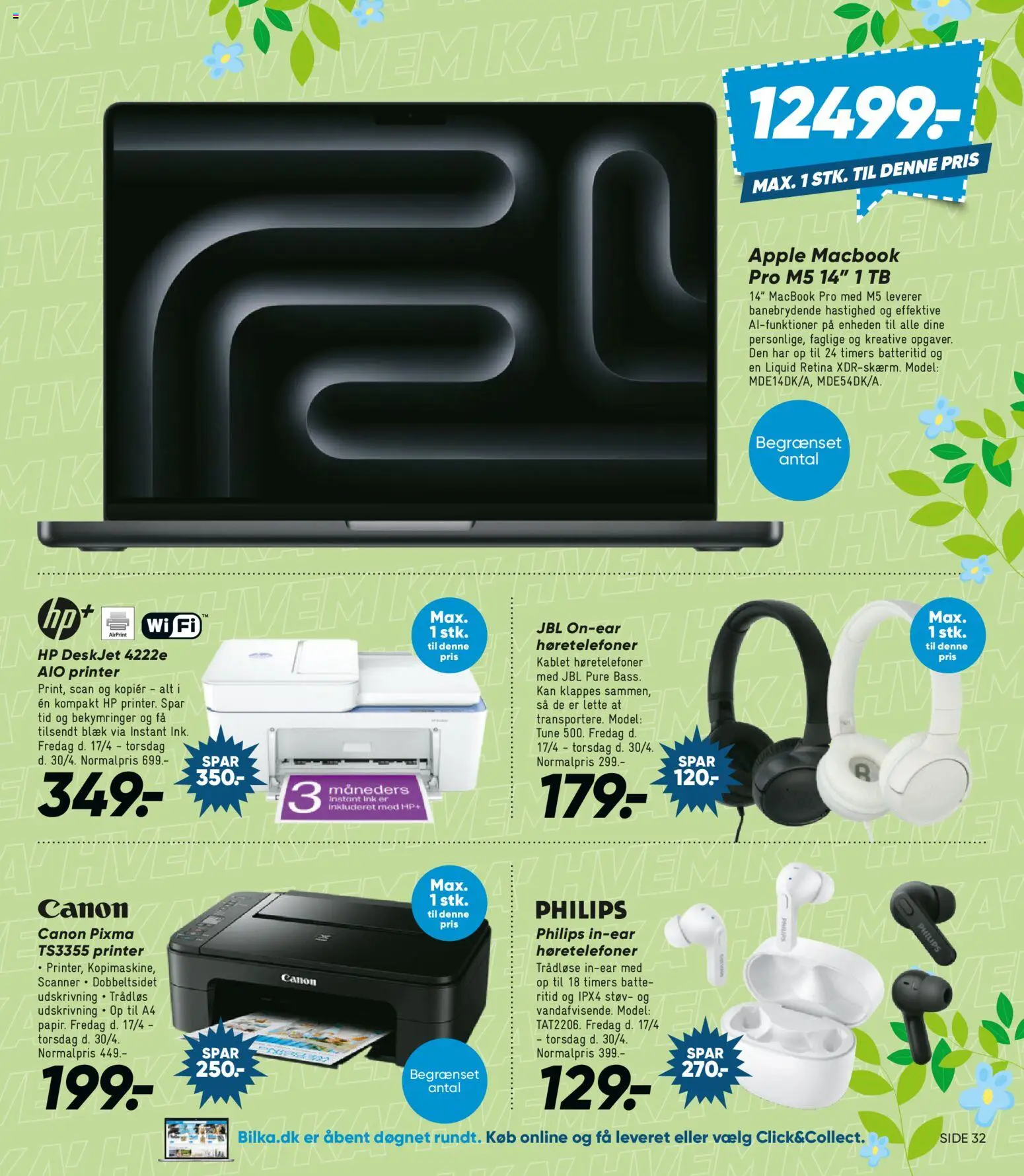 Bilka tilbudsavis – gyldig fra 17.04.2026 | Side: 42 | Produkter: Scanner, Printer, Høretelefoner