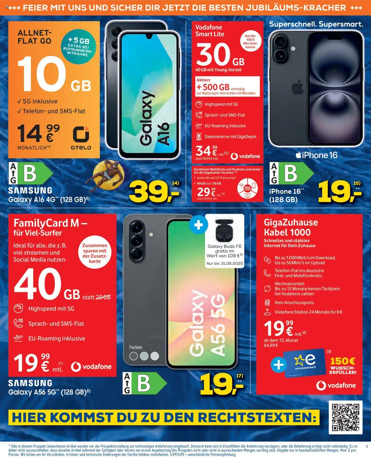 Euronics  Aktueller Prospekt - gültig ab dem 06.08.2025 | Seite: 3 | Produkte: Kabel, Samsung, Iphone, Telefon