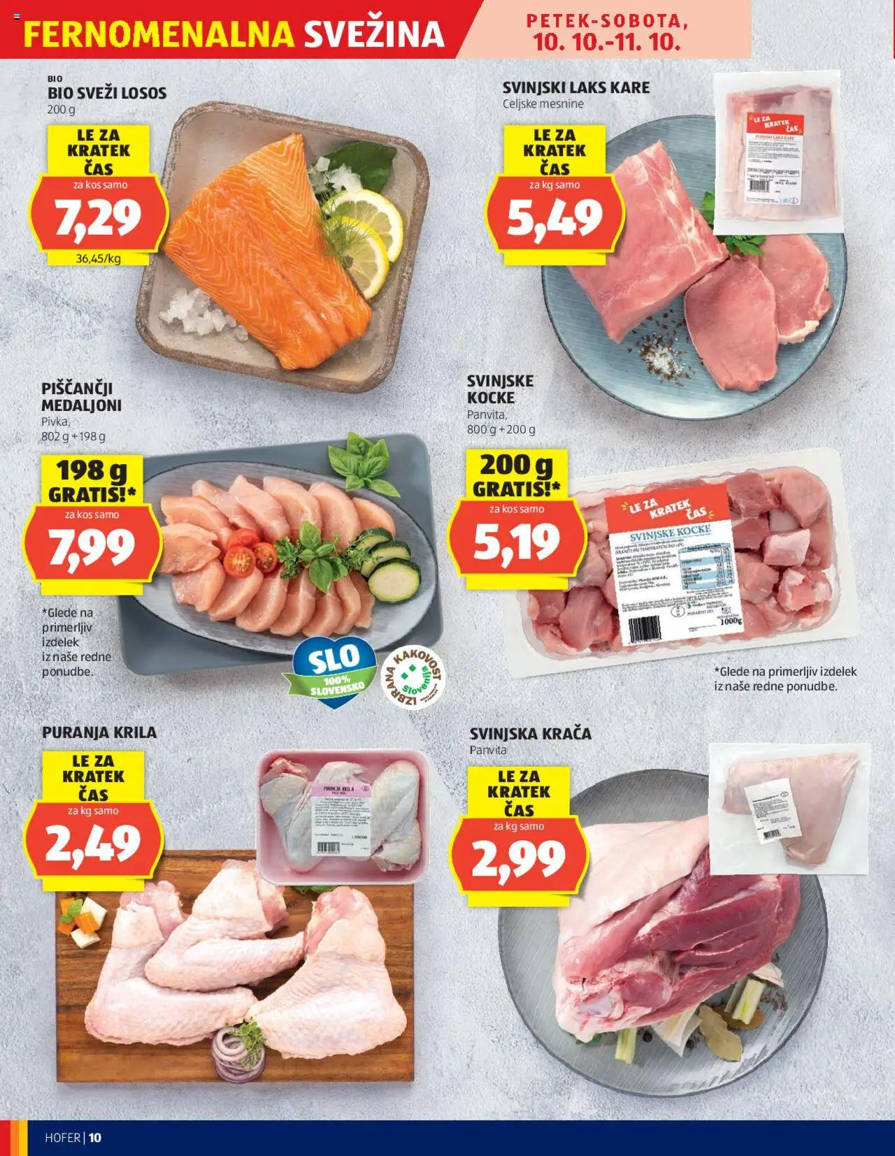 Novi Hofer katalog ponudbe – veljaven od 09.10.2025 | Stran: 10 | Izdelki: Losos, Kos