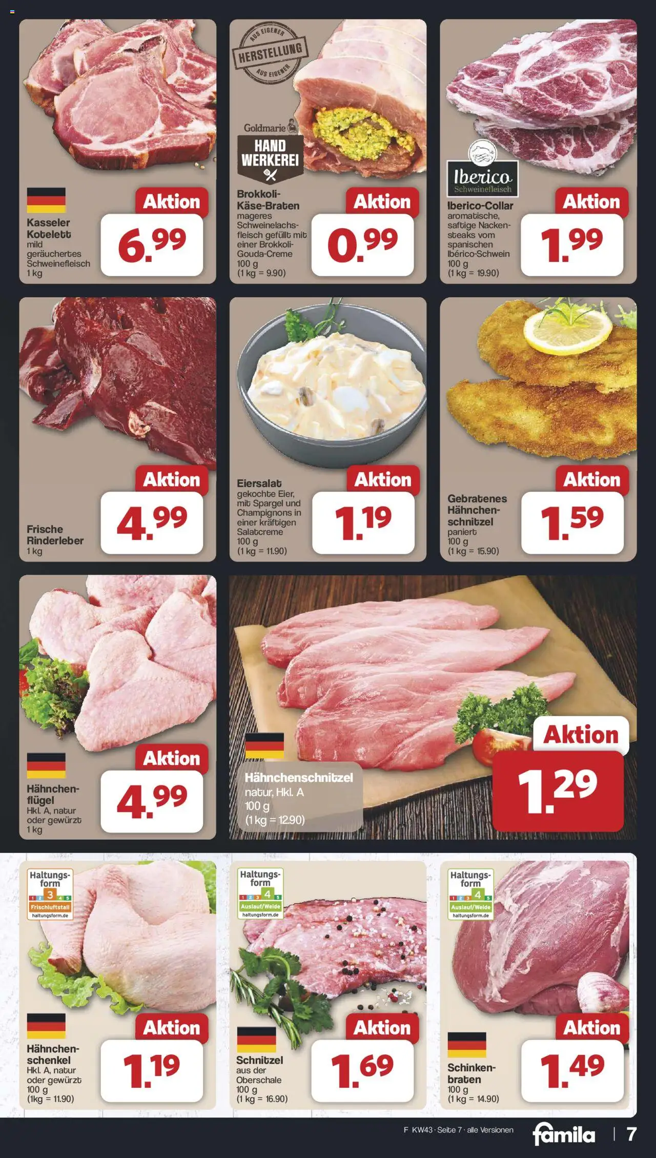 Famila Nordwest Prospekt 	 – gültig ab 20.10.2025 | Seite: 7 | Produkte: Hahnchen, Spargel, Champignons, Schweinefleisch