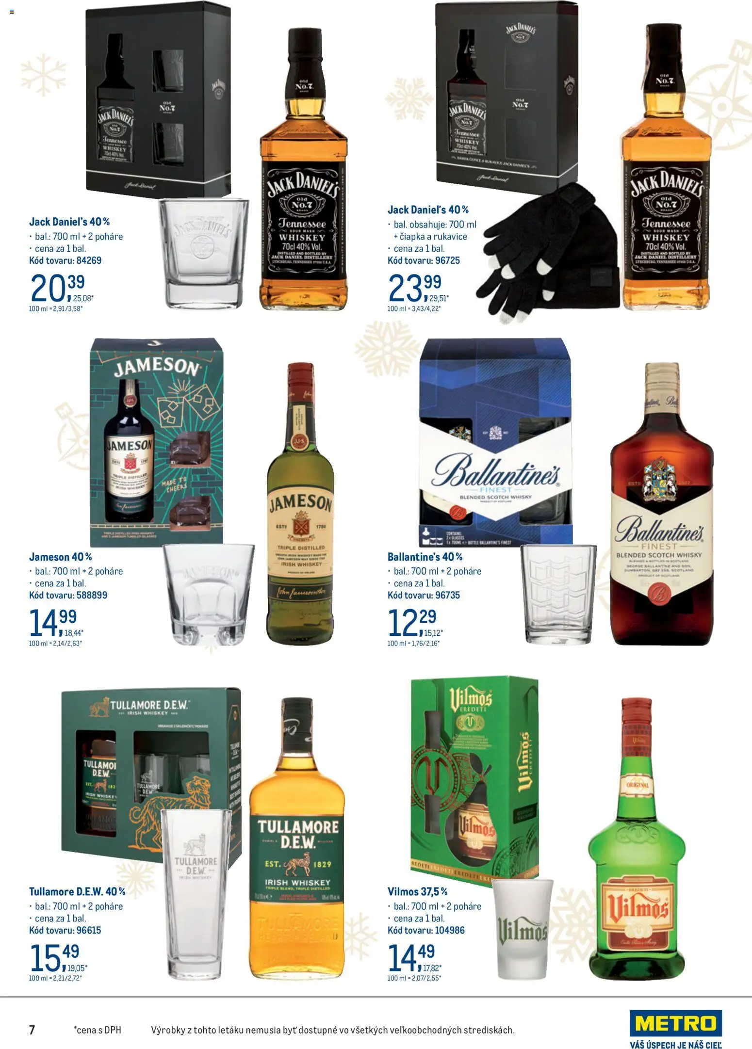 Nové Metro akcie – leták je platný od 19.11.2025 | Strana: 7 | Produkty: Whisky, Čiapka, Rukavice, Jack Daniel's