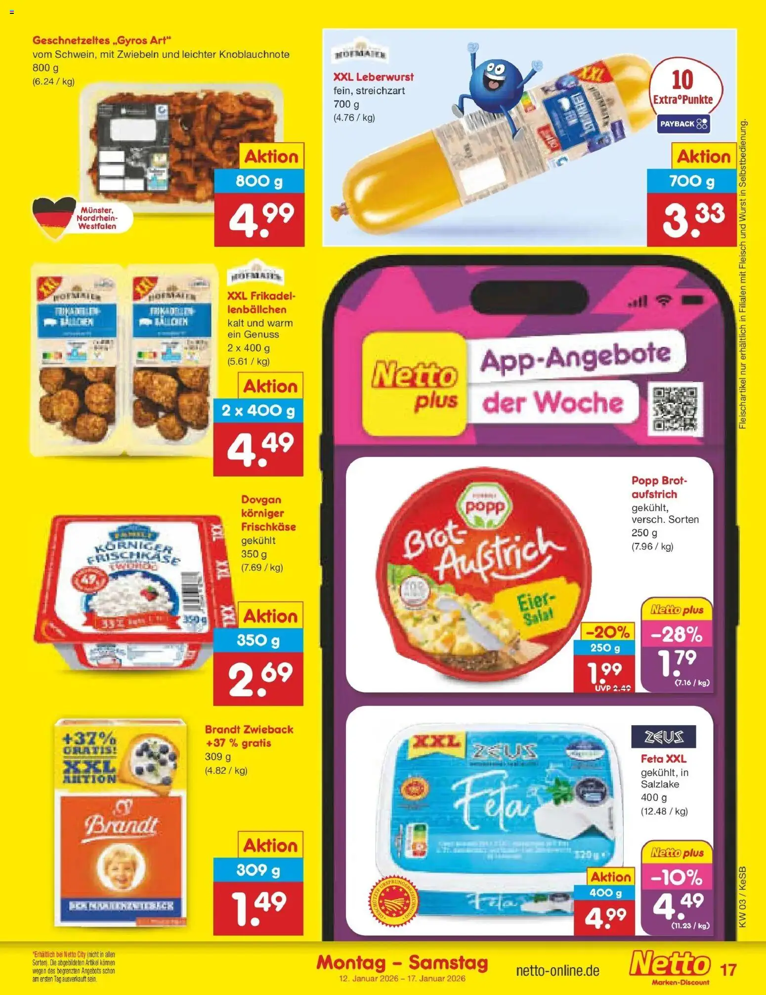 Netto Marken-Discount prospekt Kruft	 – gültig ab 12.01.2026 | Seite: 17 | Produkte: Eier, Zwiebeln, Fleisch, Frischkase