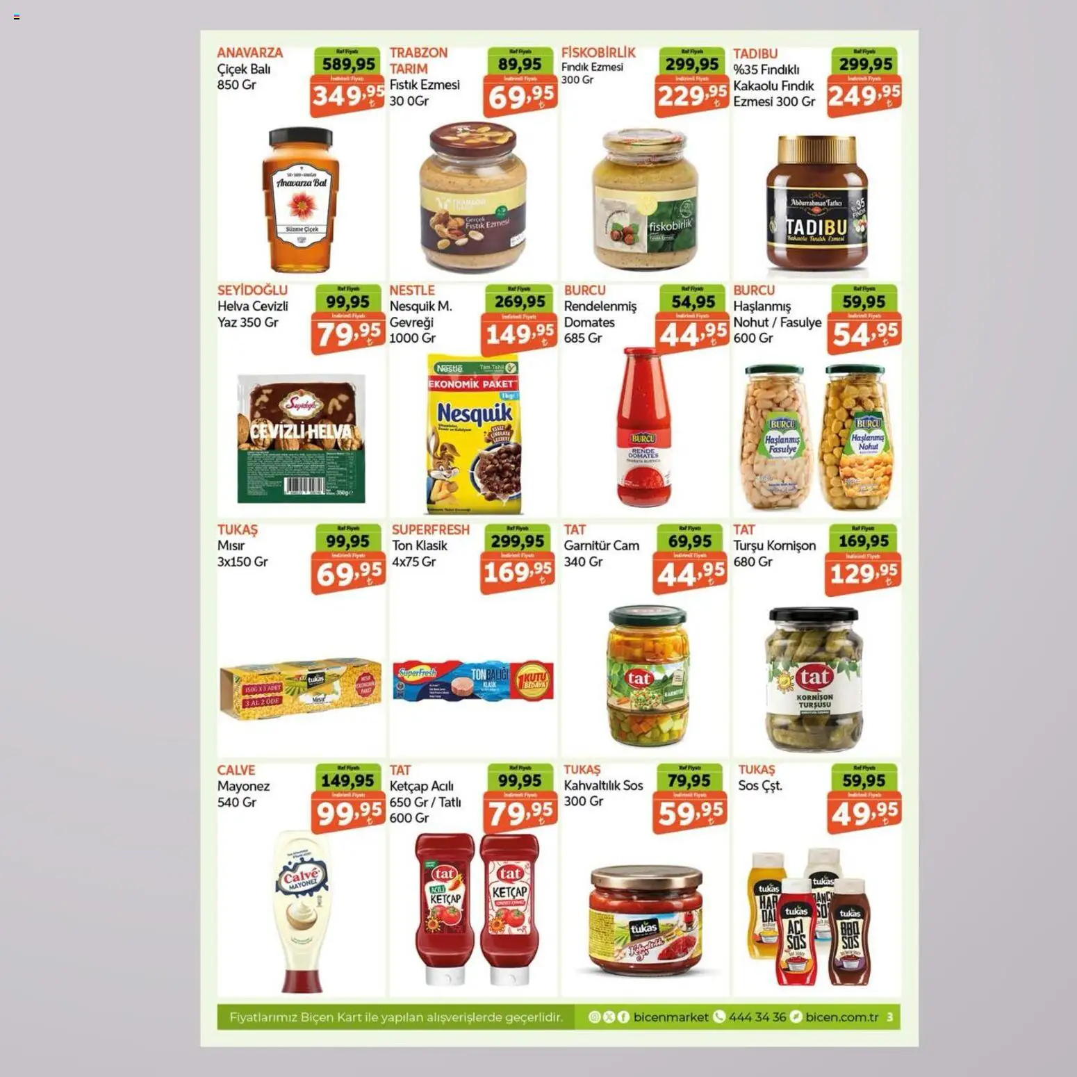 Biçen Market Katalog - 16.04.2026 tarihinden itibaren geçerlidir | Sayfa: 3 | Ürünler: Raf, Domates, Ketçap, Sos