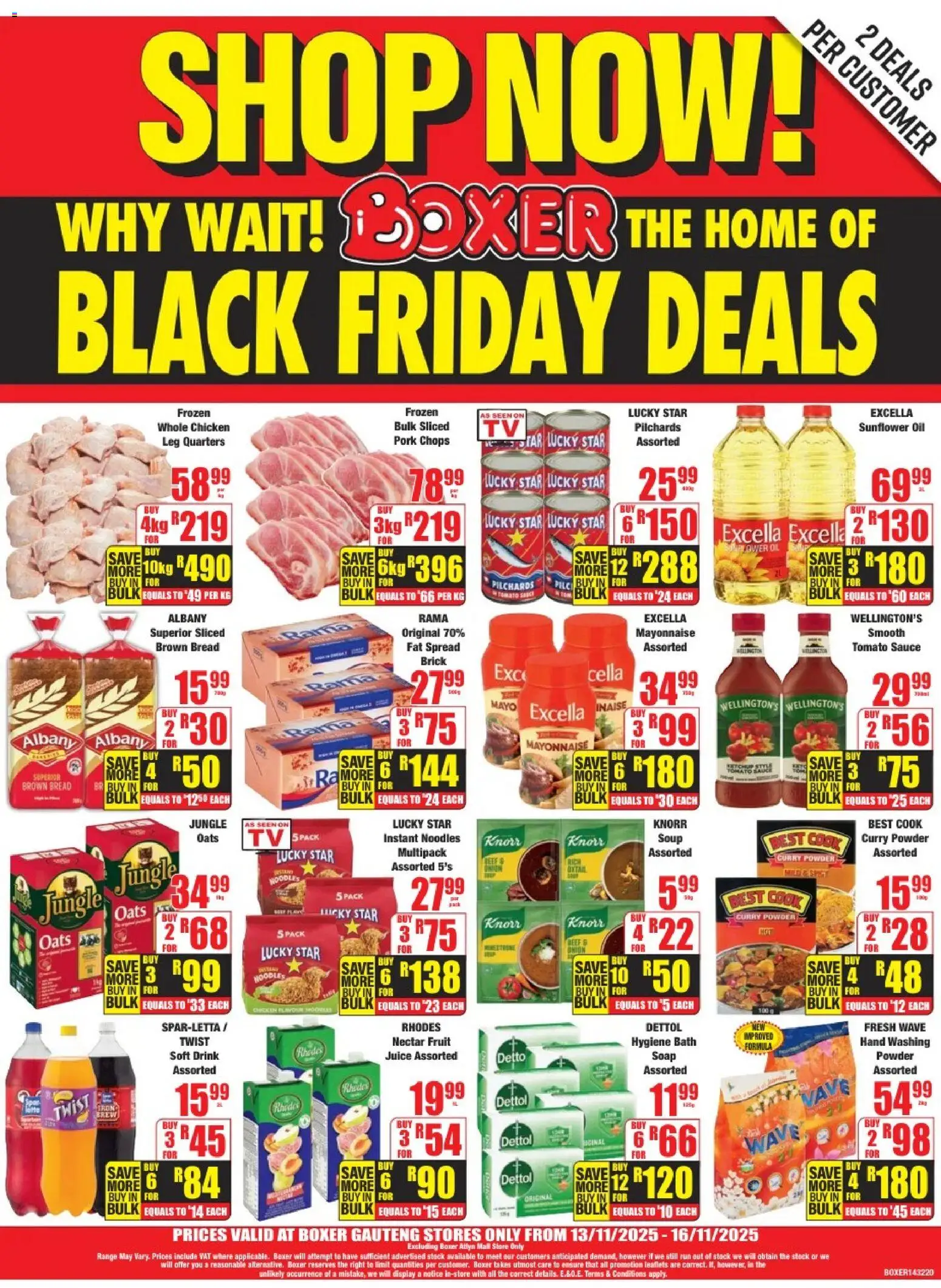 New Boxer catalogue – valid from 13.11.2025 | Page: 4 | Products: Bath, Juice, Chicken, Curry powder