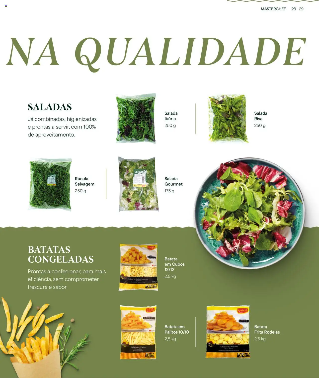 Recheio folheto │ válido de 24.04.2025 | Página: 29 | Produtos: Batata frita, Rúcula, Saladas, Salada