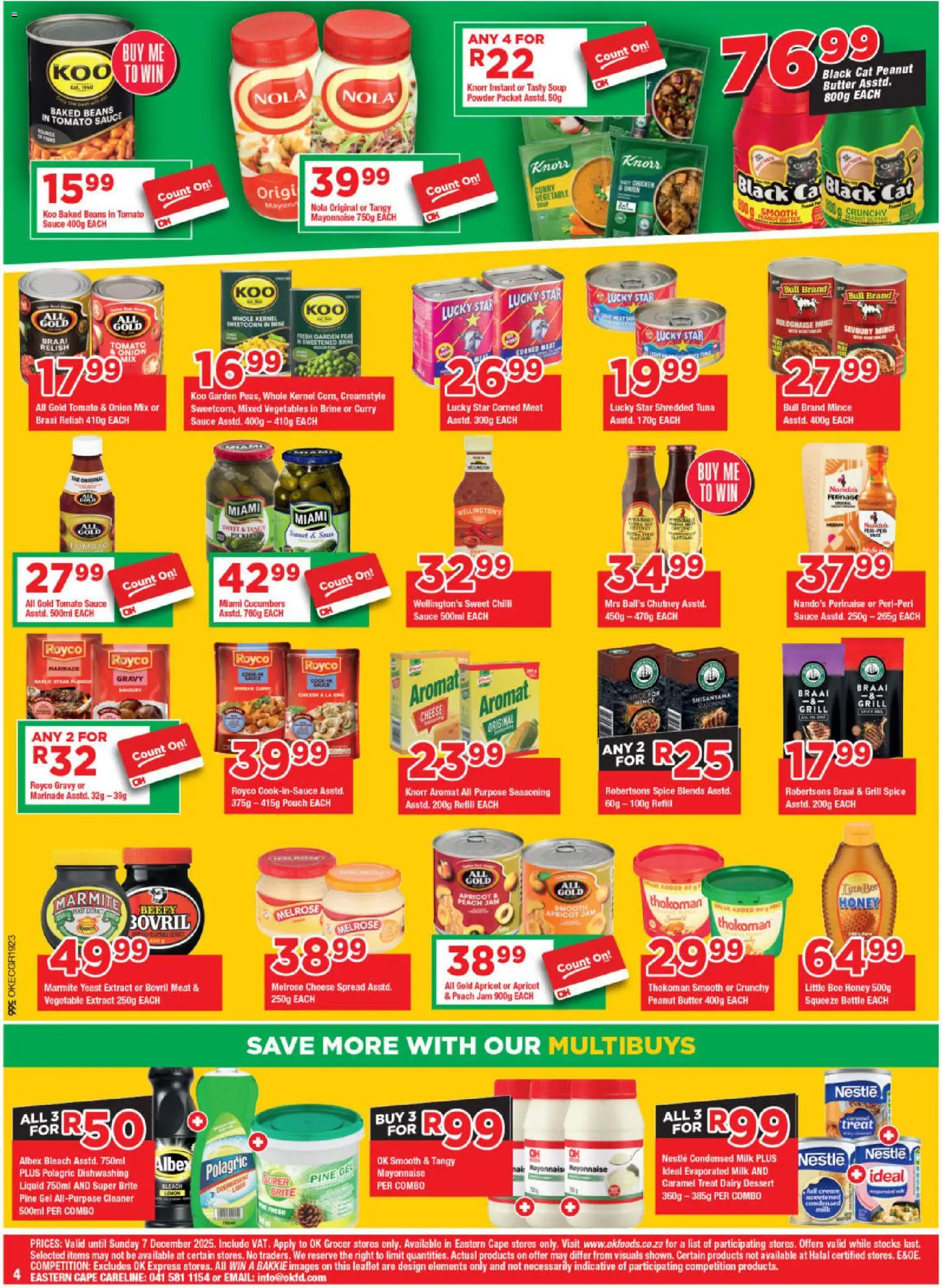 New OK Foods catalogue – valid from 25.11.2025 | Page: 4 | Products: Tuna, Chutney, Soup, Peach