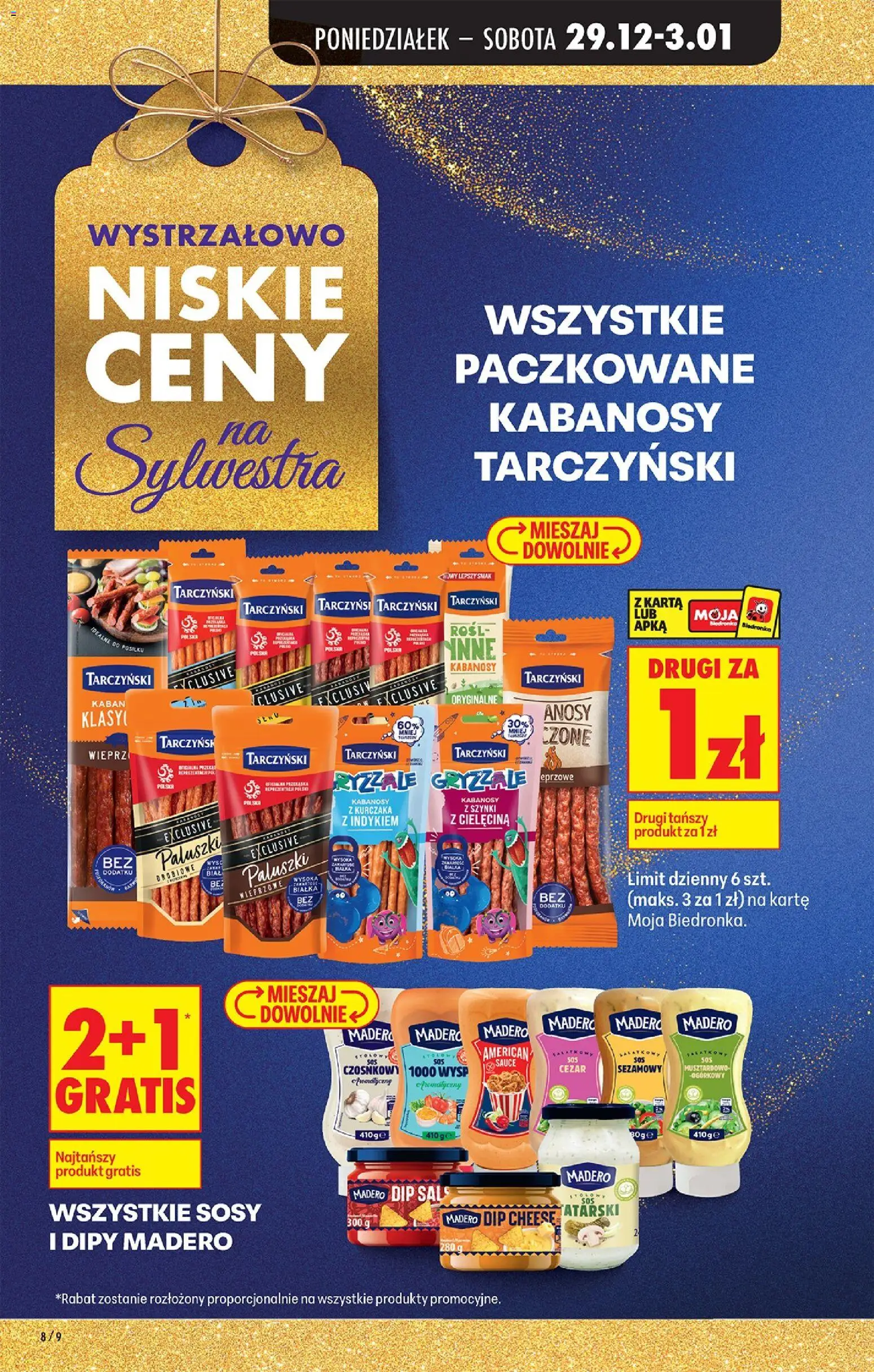Biedronka gazetka od 29.12.2025 | Strona: 12 | Produkty: Sos czosnkowy, Pralka, Kabanosy z kurczaka, Sos
