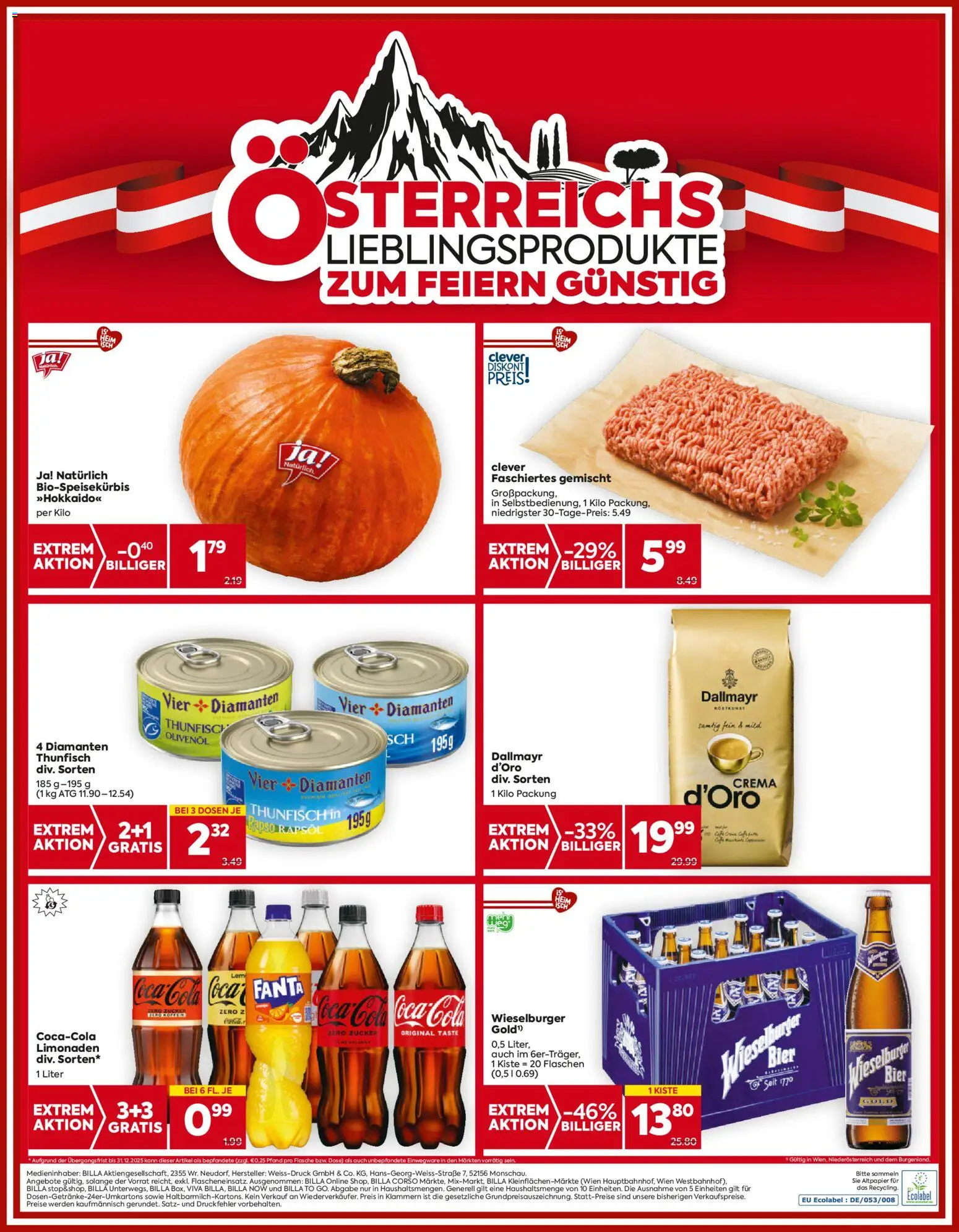 Billa Flugblatt gültig ab 23.10.2025 | Seite: 20 | Produkte: Zucker, Bier, Reis