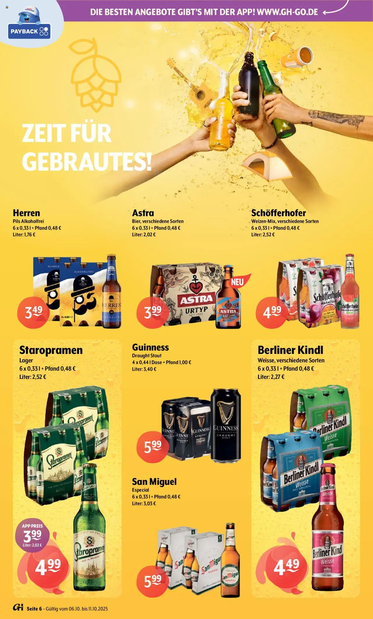 Getränke Hoffmann - Nordrhein - Westfalen – gültig ab 06.10.2025 | Seite: 6 | Produkte: Berliner, Pils, Astra, Himbeere