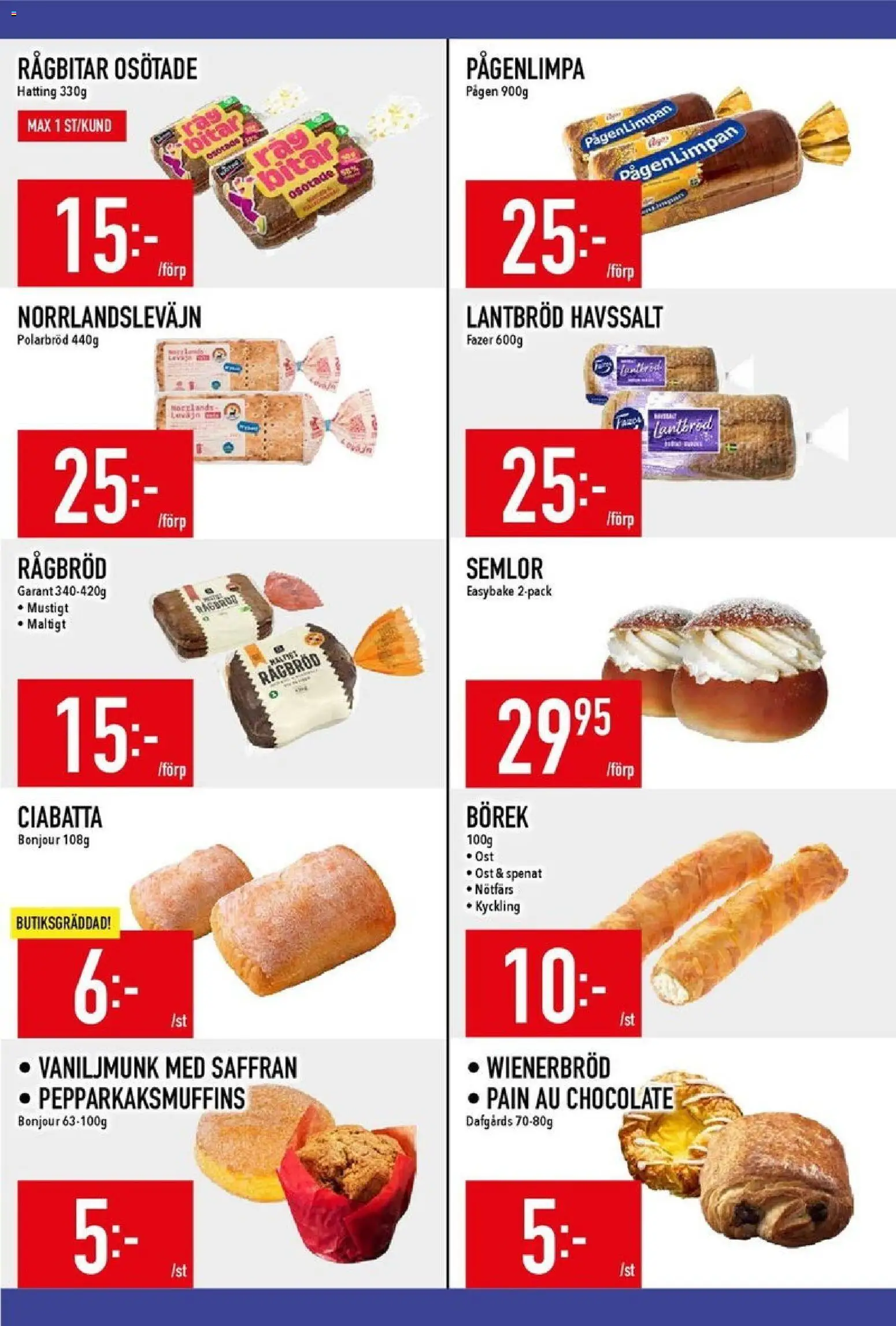 Matdax reklamblad aktuell från 02.02.2026 | Sida: 7 | Produkter: Nötfärs, Spenat, Ost, Lantbröd