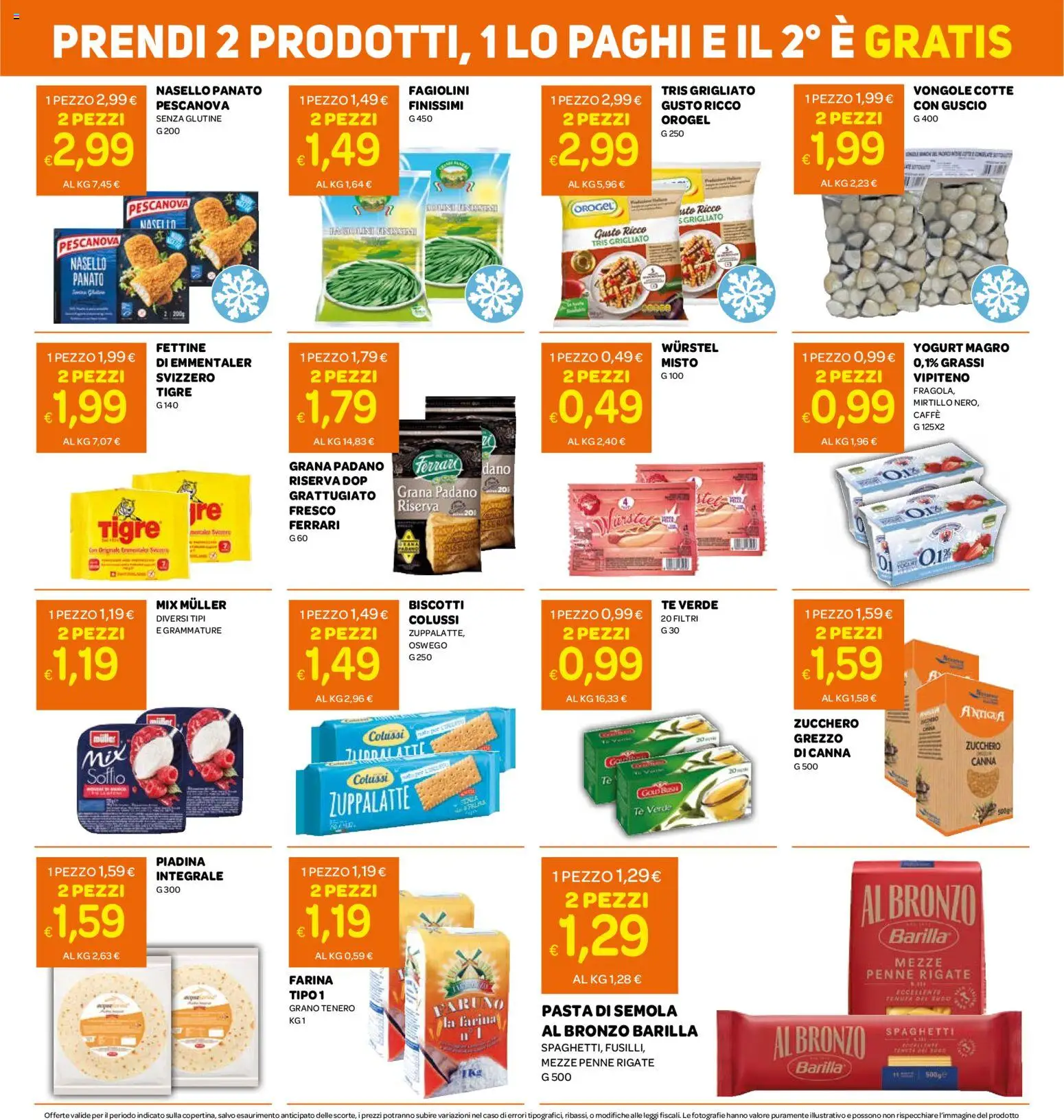 Volantino Ekom del 10.03.2026 | Pagina: 2 | Prodotti: Tè, Wurstel, Piadina, Grana Padano