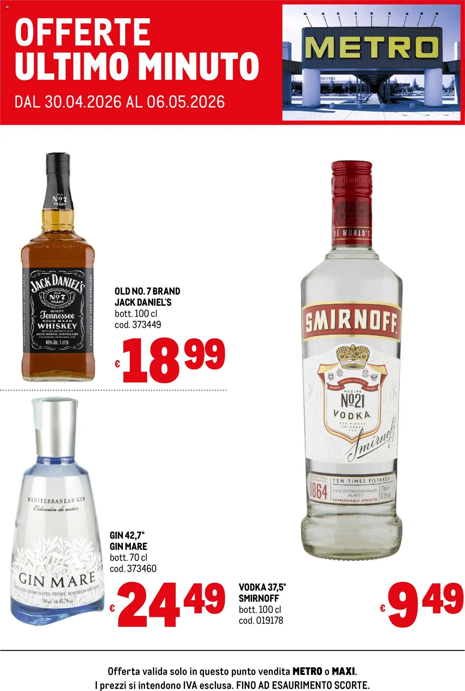 Volantino Metro del 30.04.2026 | Pagina: 1 | Prodotti: Tè, Gin, Vodka