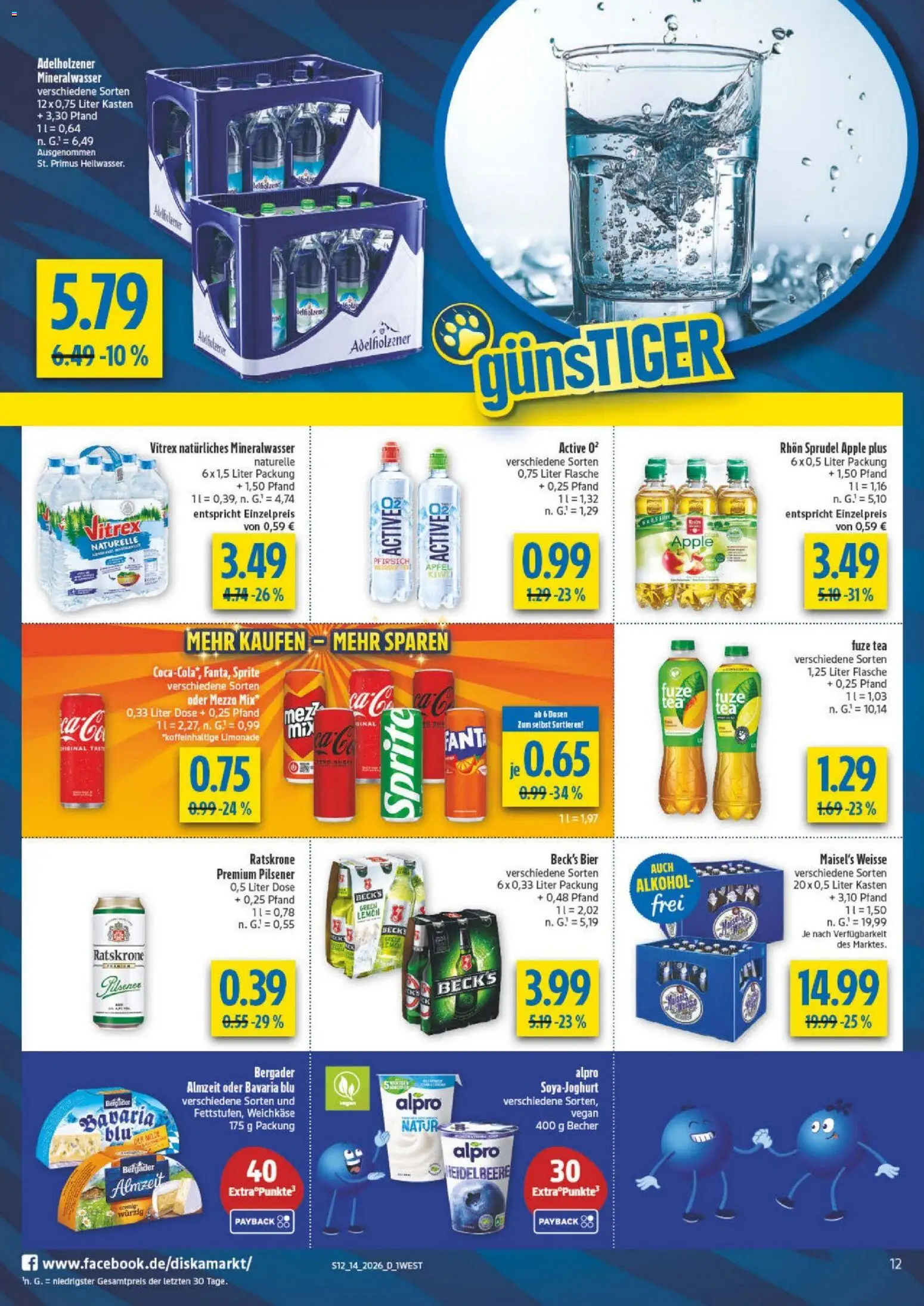 Diska - Diska Angebote Bayern KW14 – gültig ab 30.03.2026 | Seite: 12 | Produkte: Fuze tea, Sprite, Bier, Apple
