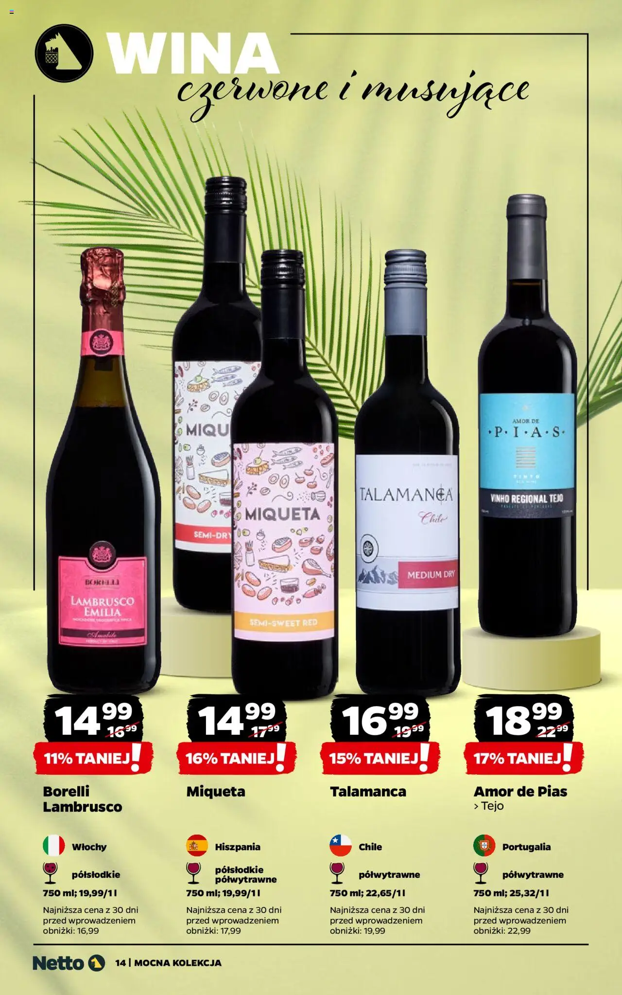 Netto gazetka - Mocna Kolekcja od 01.07.2025 | Strona: 14 | Produkty: Wino, Lambrusco