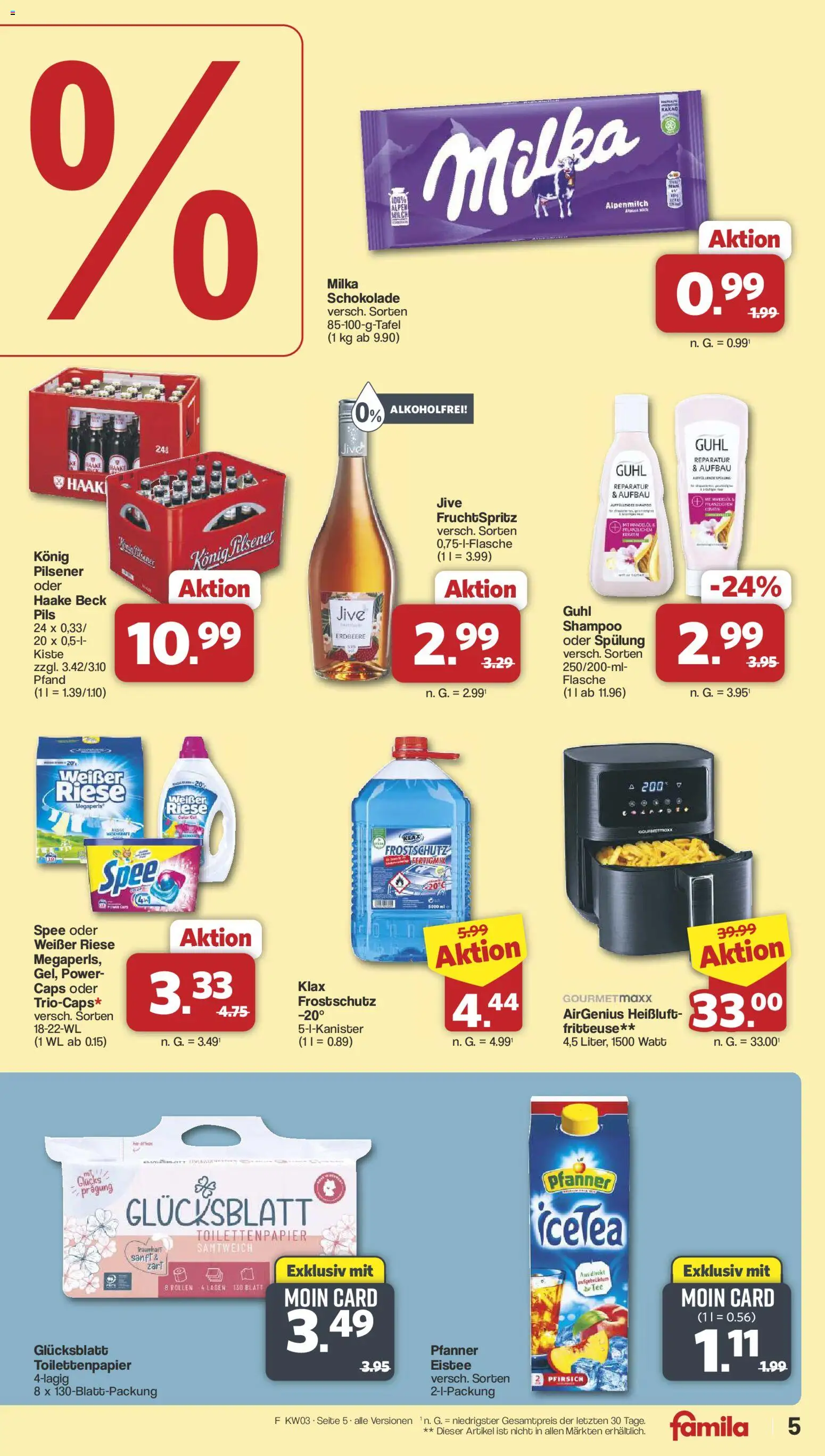 Famila Nordwest Prospekt 	 – gültig ab 12.01.2026 | Seite: 5 | Produkte: Pils, Spülung, Pfirsich, Fritteuse