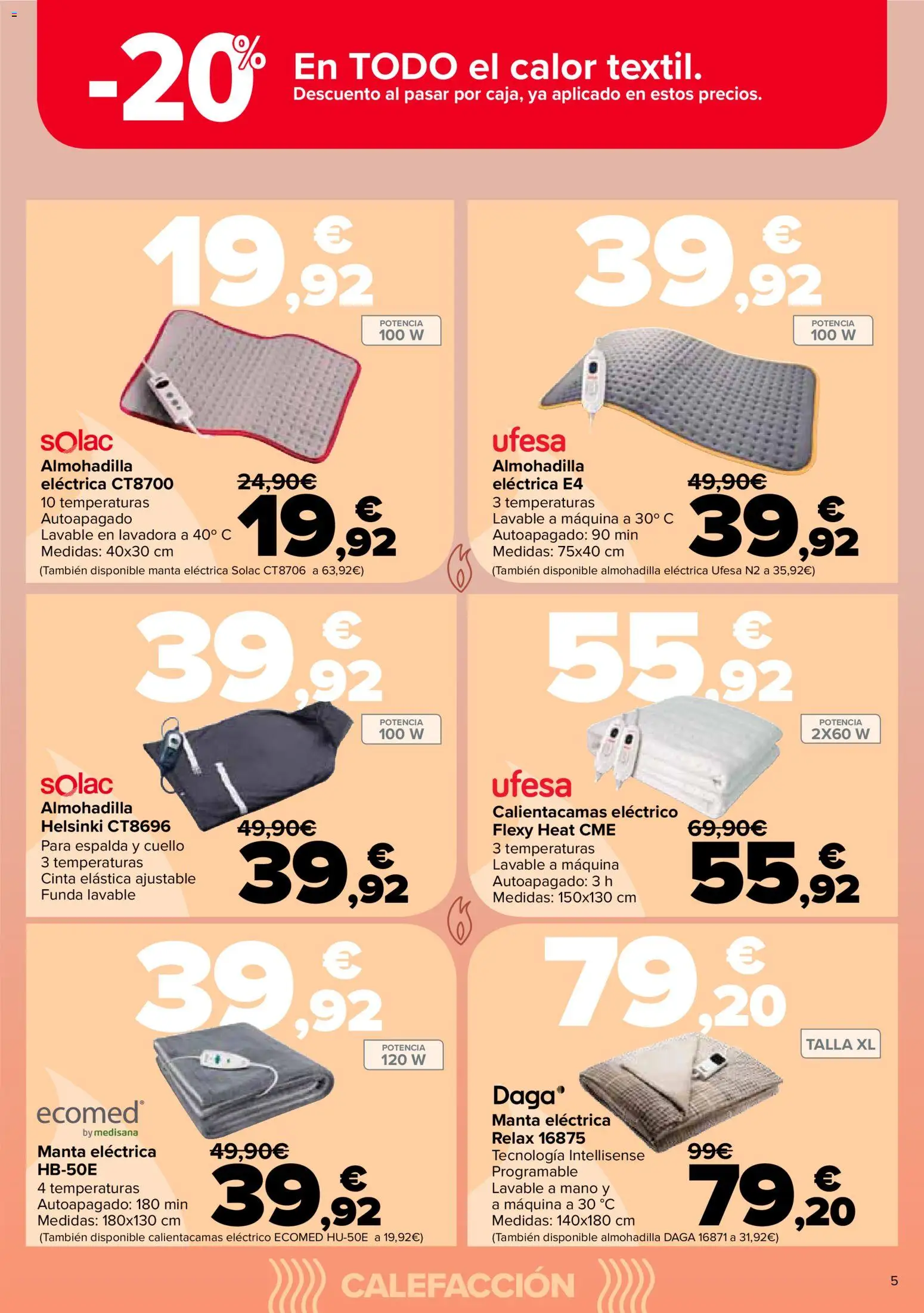 Carrefour folleto │ válido desde el 19.11.2025 | Página: 5 | Productos: Manta, Funda, Lavadora