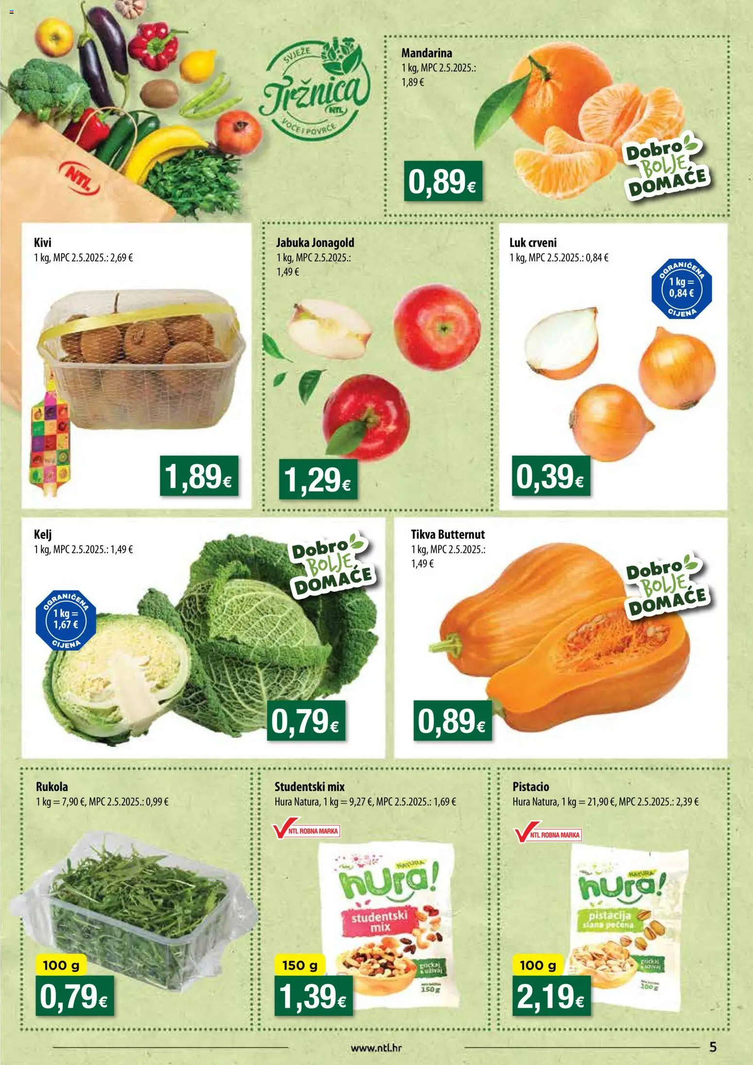 NTL katalog | vrijedi od 22.10.2025 | Stranica: 5 | Proizvodi: Mandarina, Kivi, Luk, Jabuka