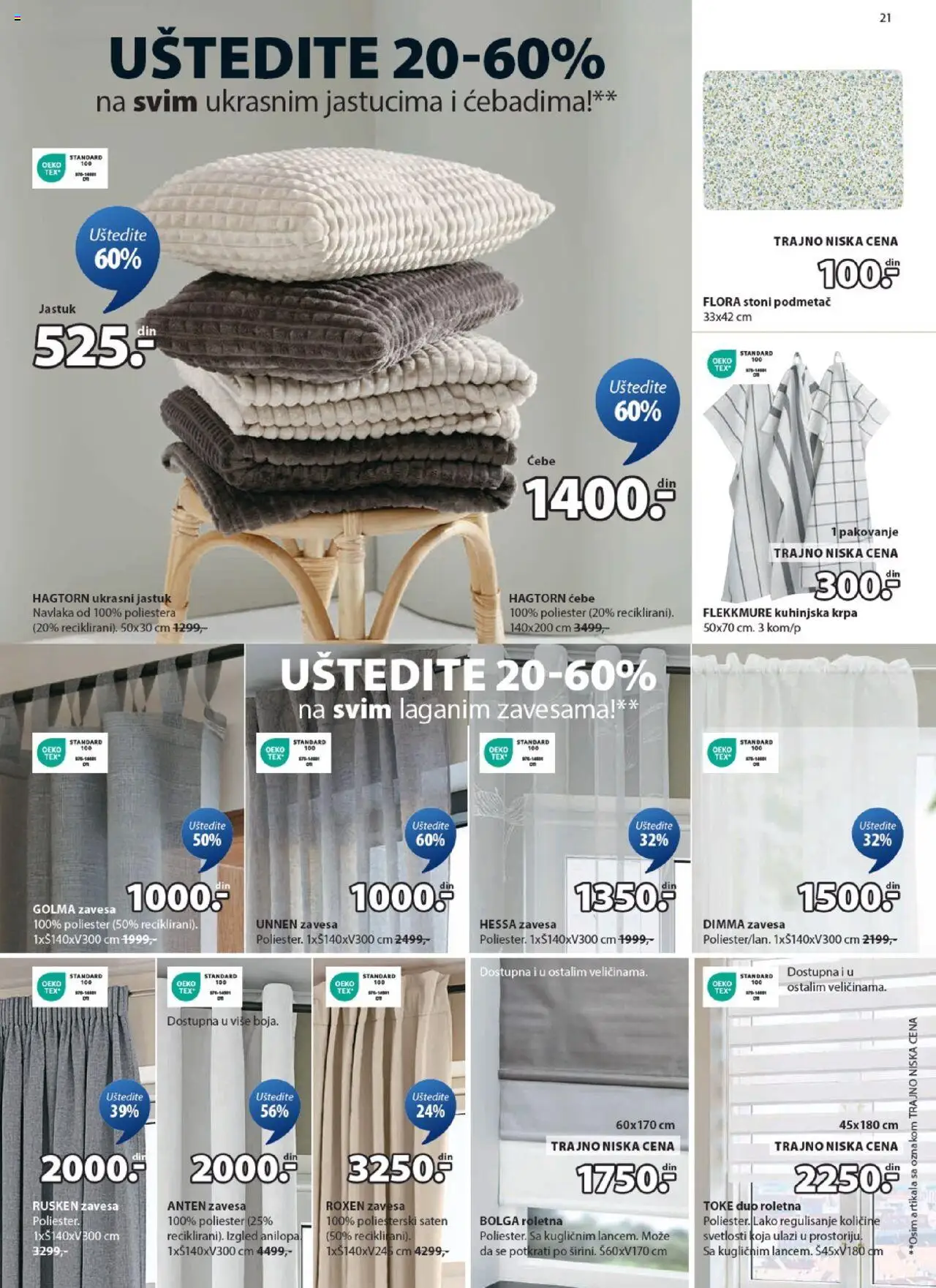 Jysk katalog - važi od 24.09.2025 | Strana: 21 | Proizvode: Jastuk, Ćebe, Roletna, Pakovanje