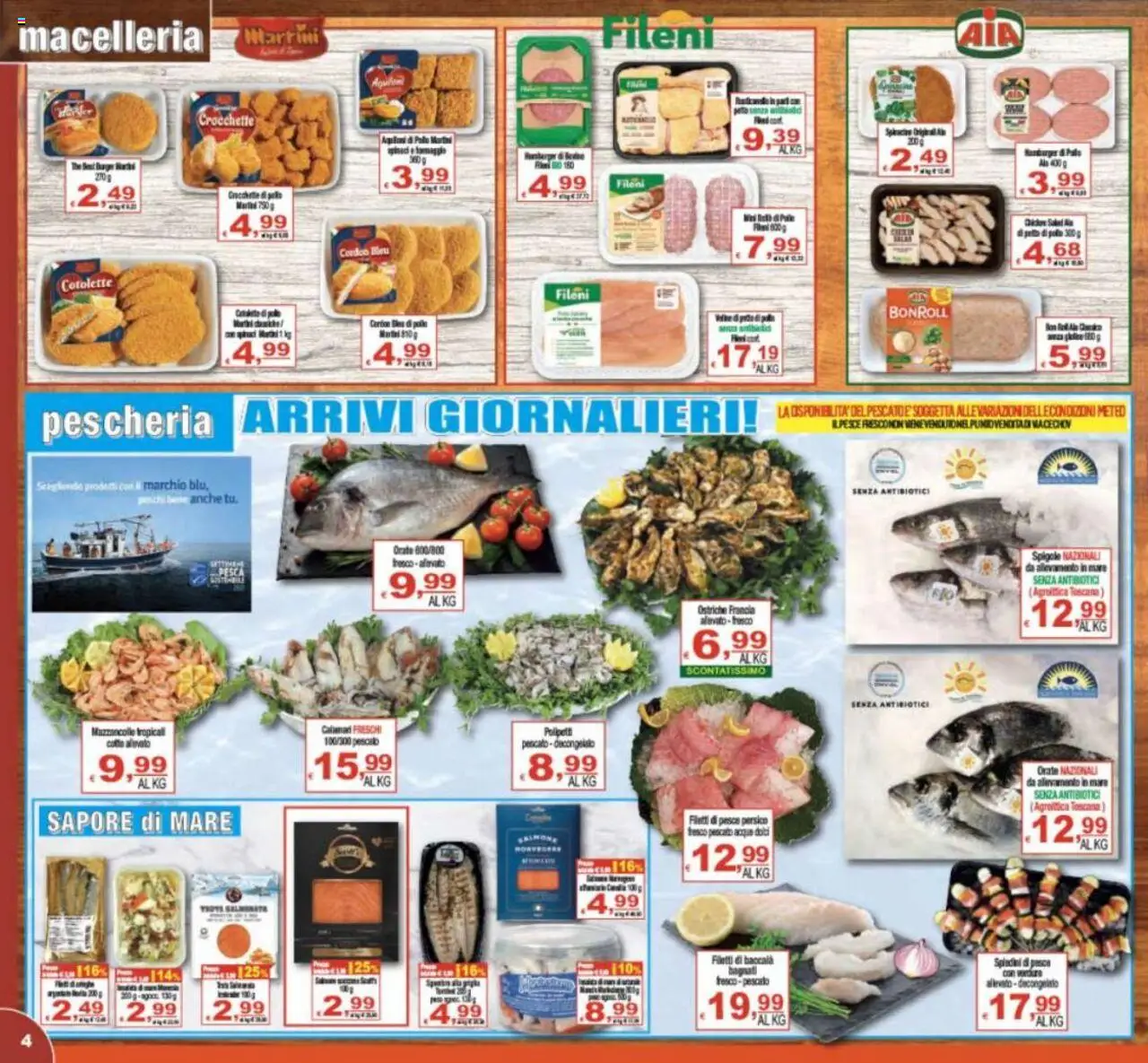 Volantino CTS del 17.10.2025 | Pagina: 4 | Prodotti: Pesce, Mazzancolle, Verdure, Polo