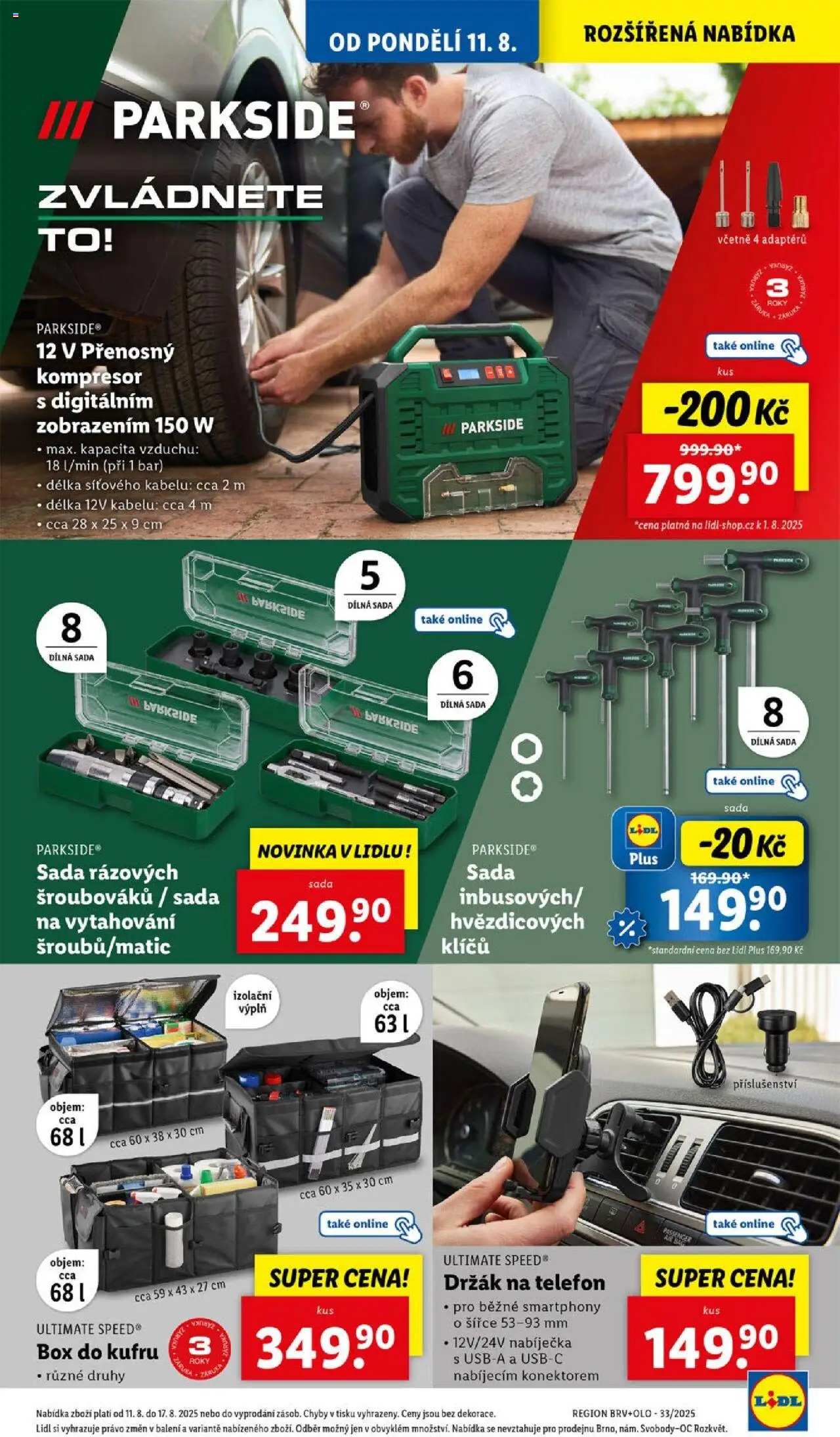 Lidl leták - Spotřební zboží od 11.08.2025 | Strana: 11 | Produkty: Organizér, Box, Parkside, Telefon