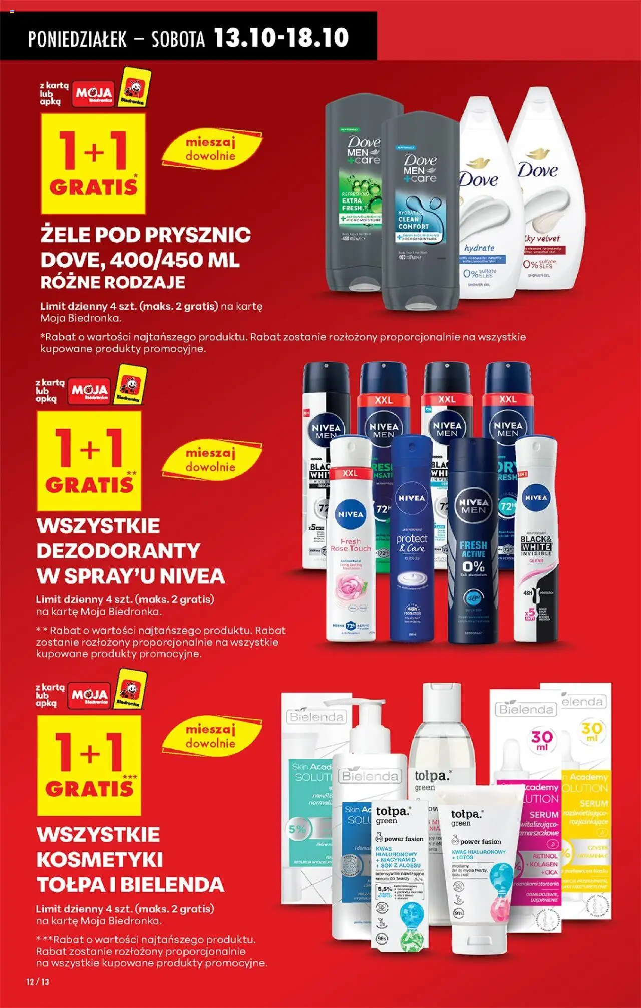 Biedronka gazetka od 13.10.2025 | Strona: 14 | Produkty: Karta, Kosmetyki, Sok, Serum do twarzy