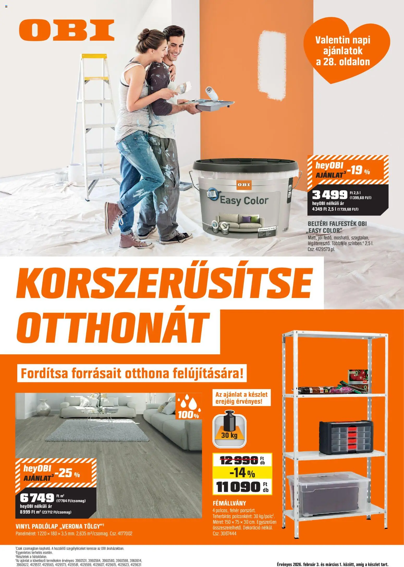 OBI akciós ujság - amely érvényes a következő dátumtól: 03.02.2026 | Oldal: 1