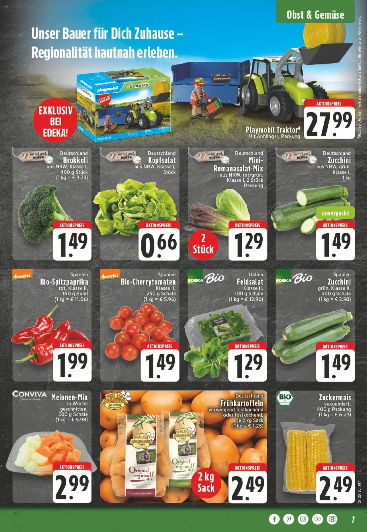 Edeka prospekt Mönchengladbach	 - gültig ab dem 29.06.2025 | Seite: 7 | Produkte: Kartoffeln, Gemüse, Obst, Zucchini