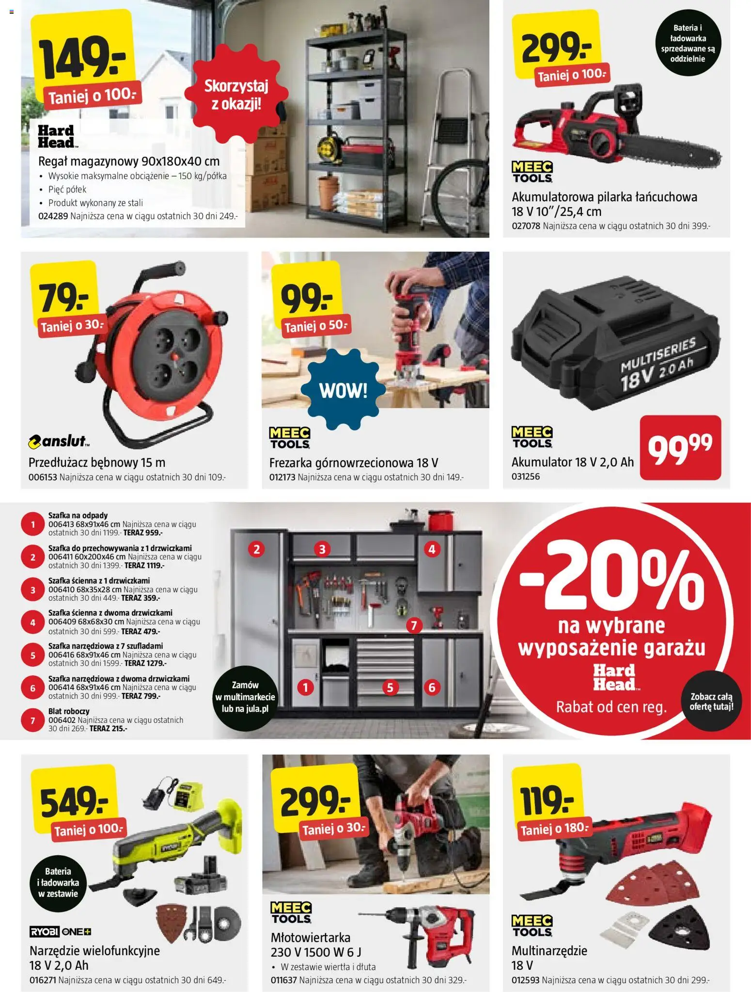 Jula Gazetka od 15.01.2026 | Strona: 2 | Produkty: Młotowiertarka, Przedłużacz, Bateria, Regał