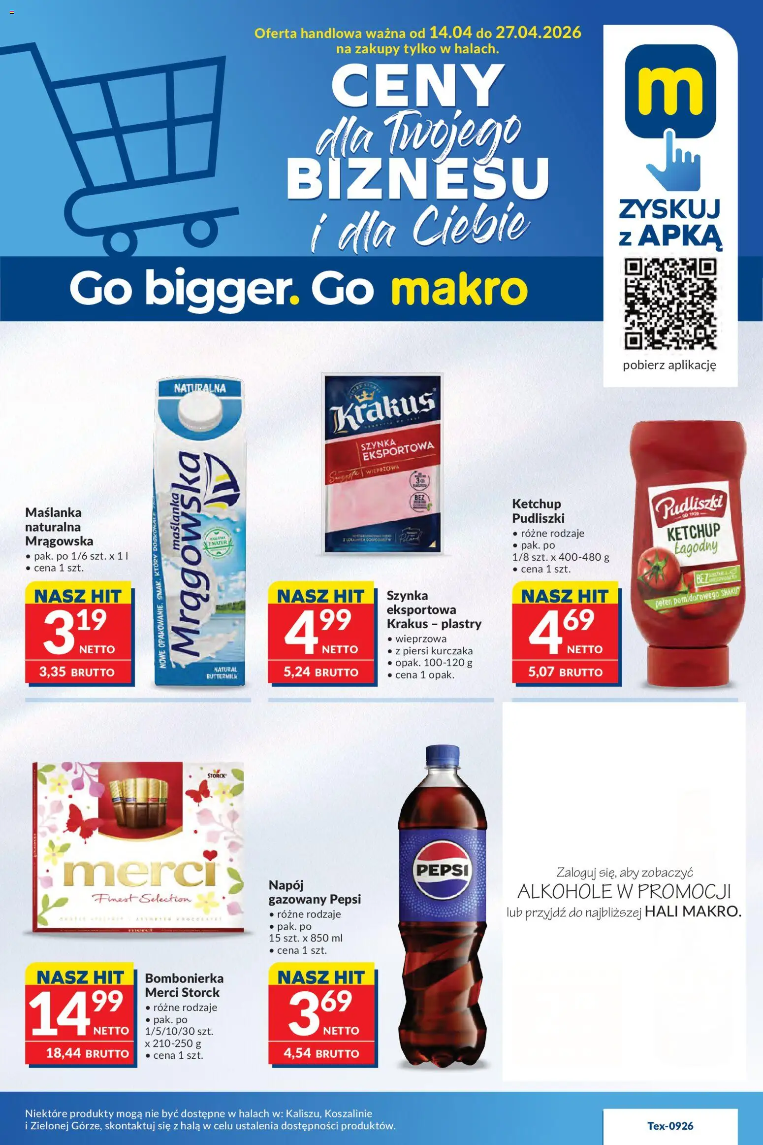 Makro gazetka od 14.04.2026 | Strona: 1 | Produkty: Piersi, Ketchup, Ketchup pudliszki, Szynka