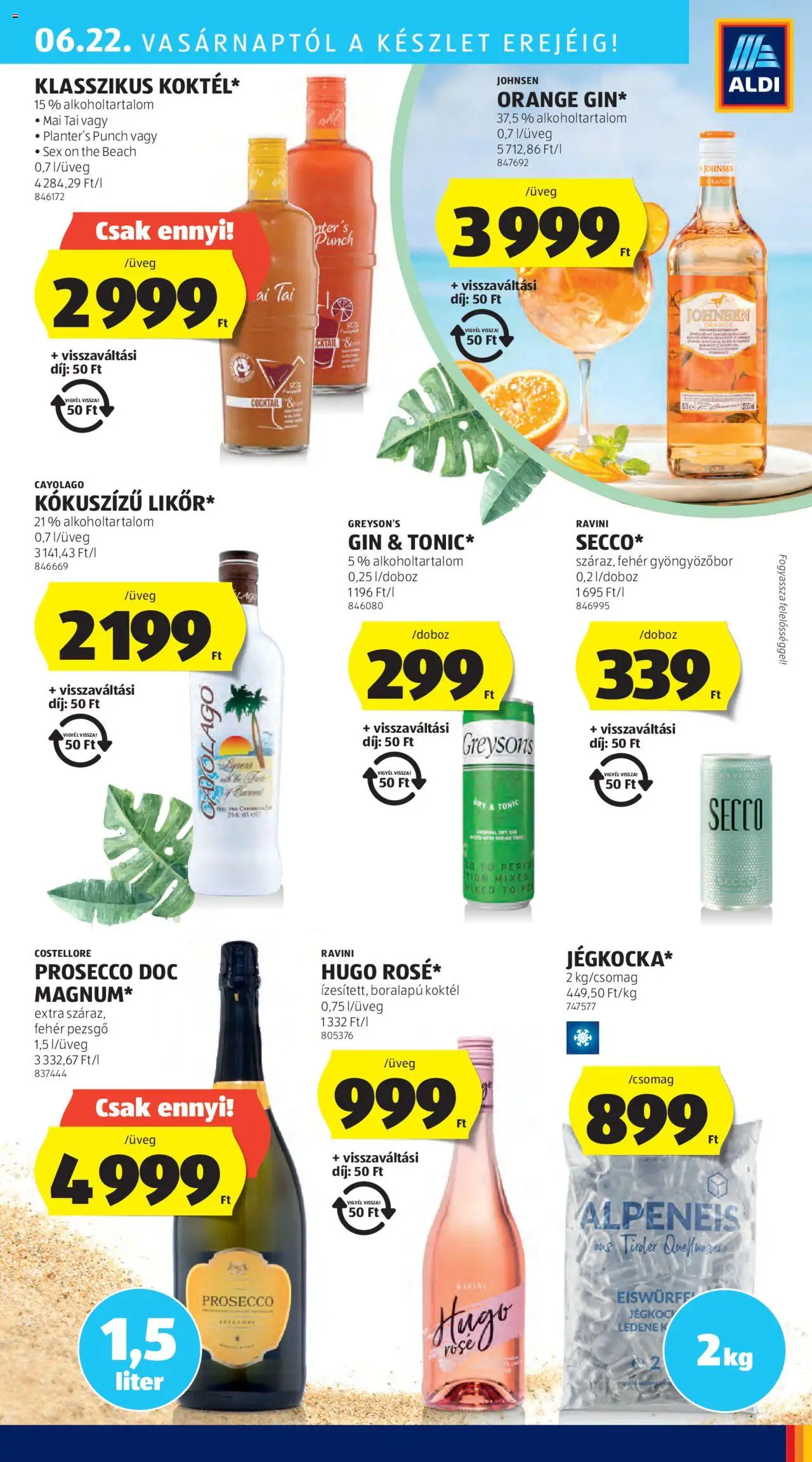 Aldi akciós ujság - amely érvényes a következő dátumtól: 19.06.2025 | Oldal: 37 | Termékek: Tonic, Pezsgő, Gyöngyözőbor, Gin