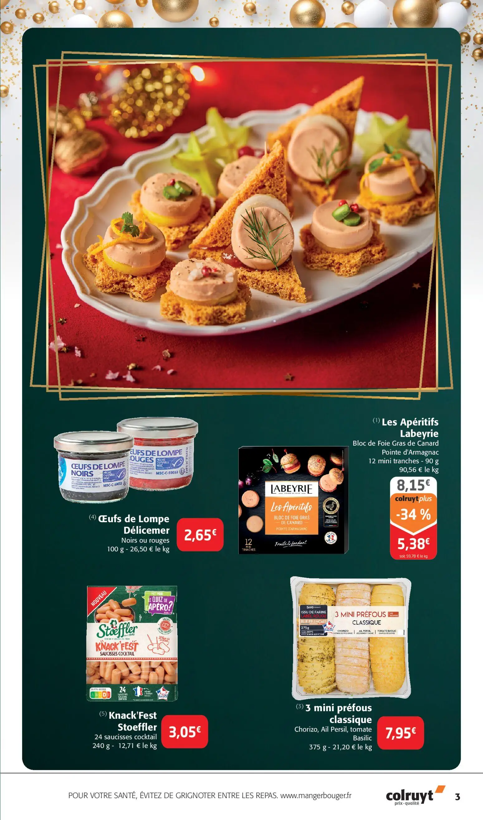 {H1} | Page: 3 | Produits: Chorizo, Pêche, Farine, Bloc de foie gras