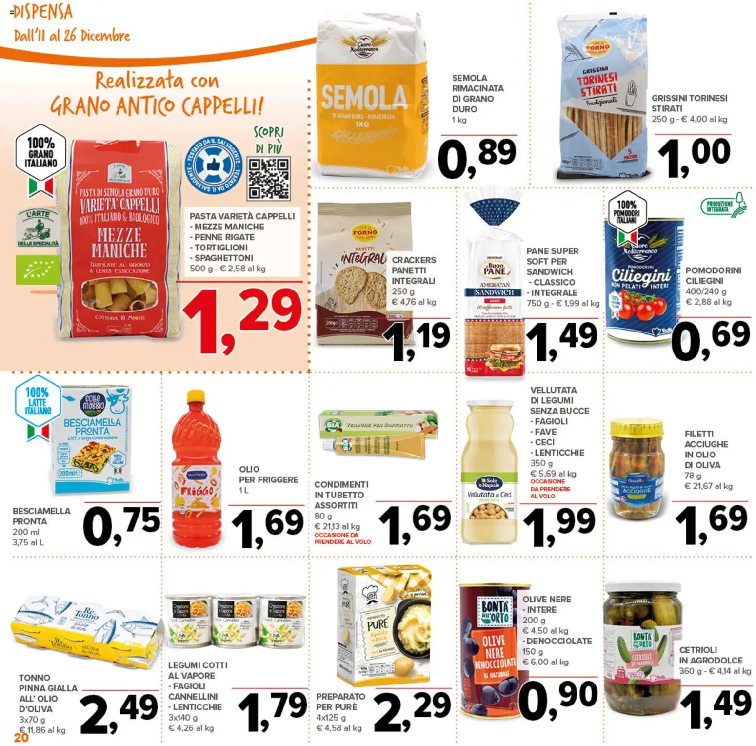Volantino Todis del 11.12.2025 | Pagina: 20 | Prodotti: Pane, Fagioli, Pomodori, Acciughe