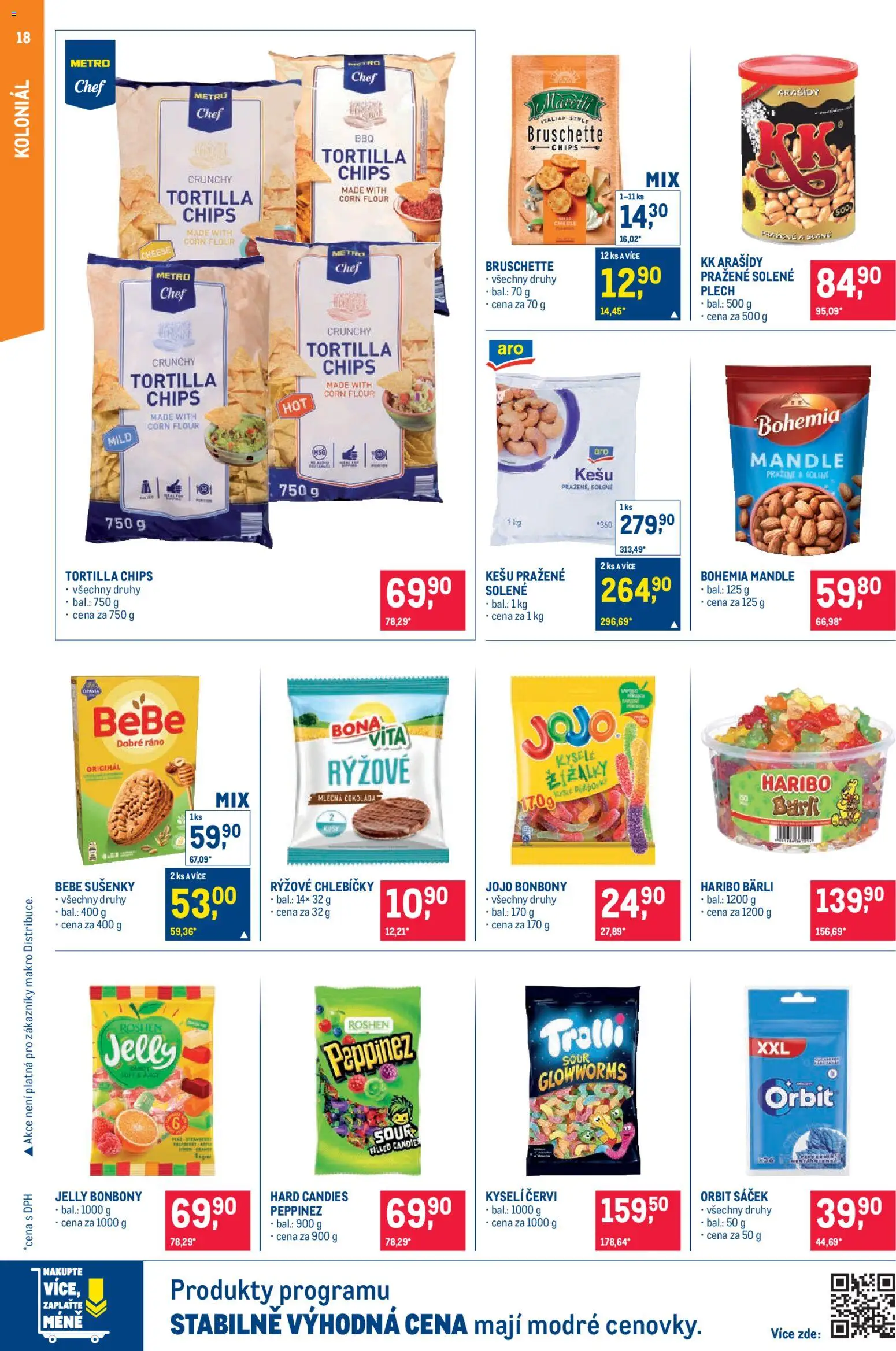 Makro leták - Pro milovníky jídla od 11.02.2026 | Strana: 18 | Produkty: JOJO bonbóny, Jojo, Arašídy, Mandle