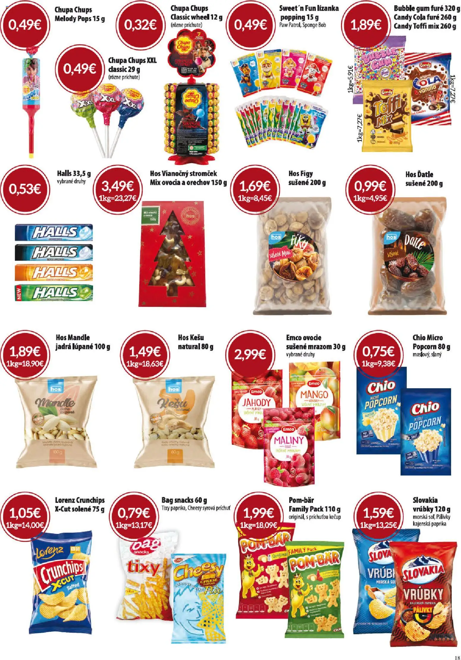 Nové CBA Verex akcie – leták je platný od 06.11.2025 | Strana: 18 | Produkty: Jahody, Kečup, Mango, Maliny