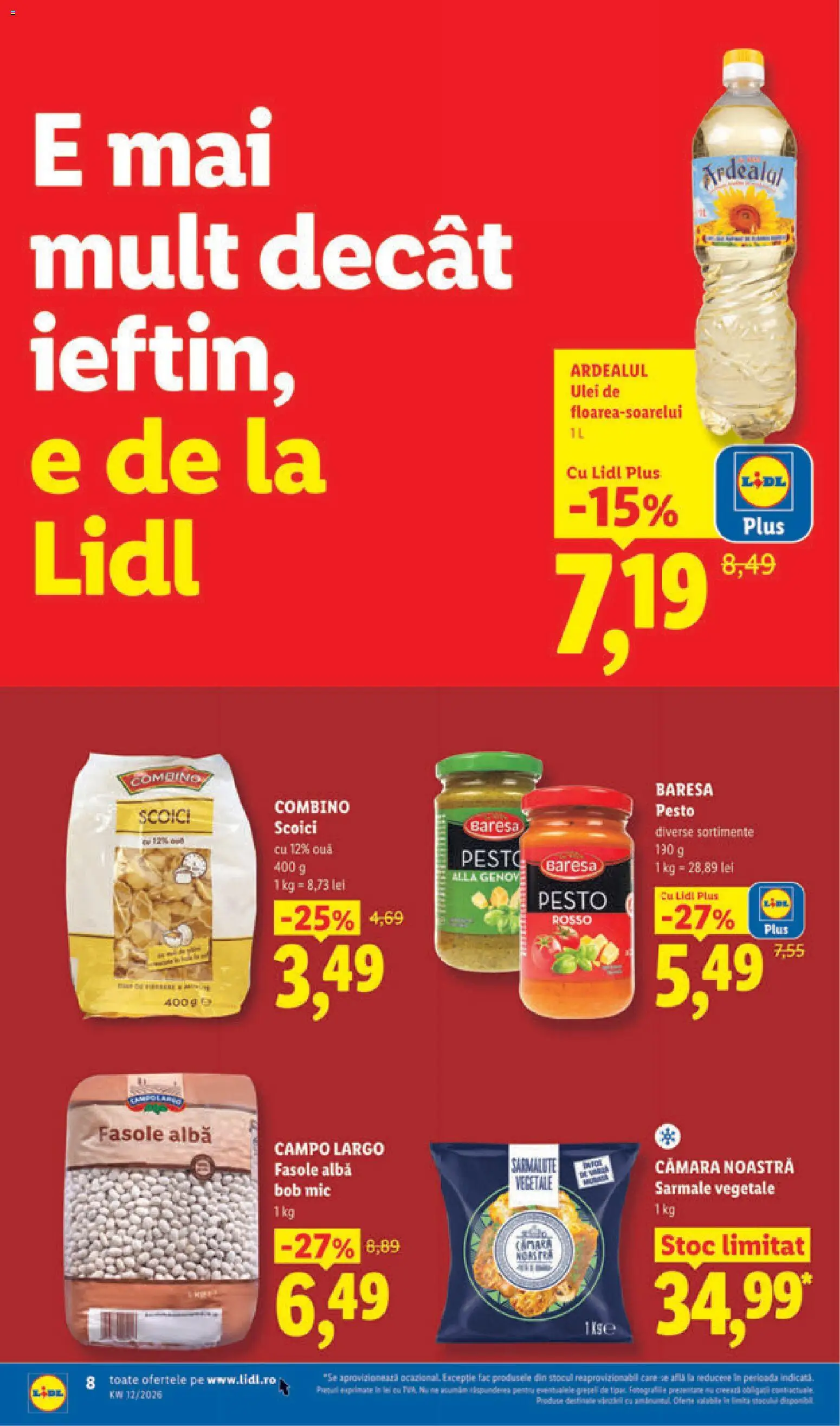 Noul catalog Lidl – valabil de la 16.03.2026 | Pagină: 8 | Produse: Ouă, Ulei, Fasole albă