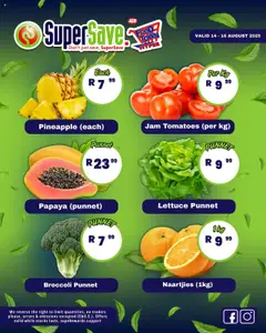 Super Save Fresh Specials │ valid from 14.08.2025 | Page: 4 | Products: Jam, Tomatoes, Pineapple, Lettuce