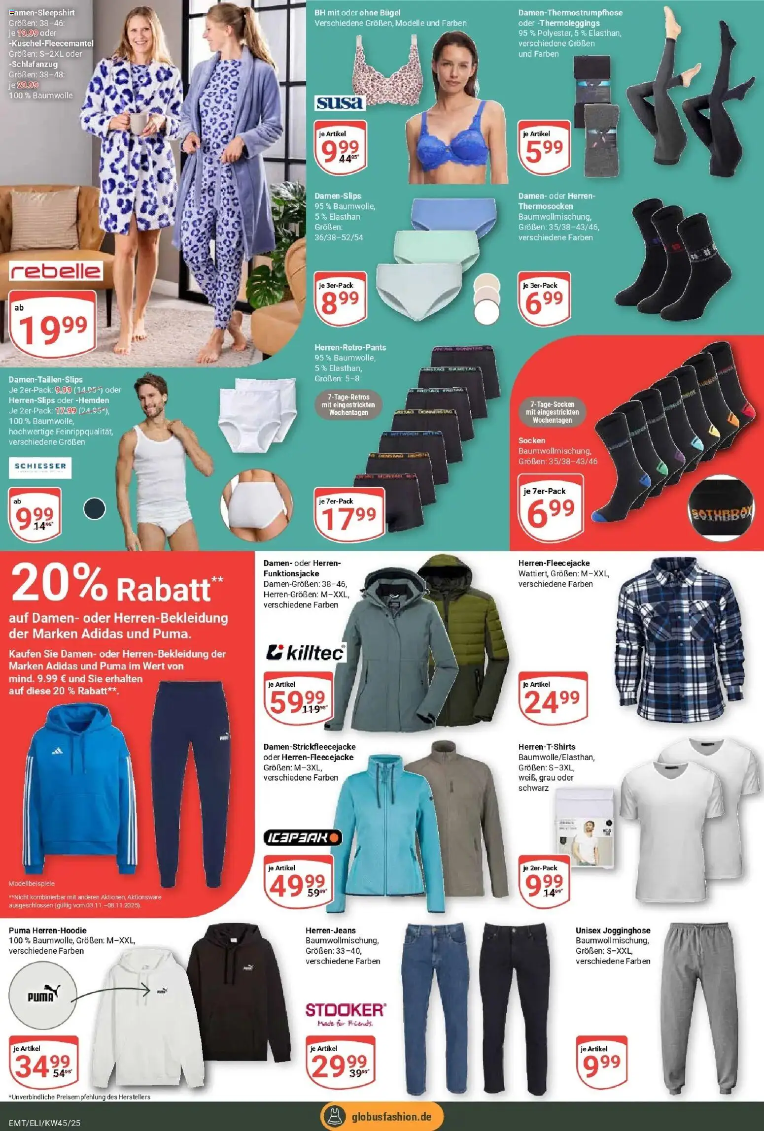 Globus prospekt Mittelhausen	 – gültig ab 02.11.2025 | Seite: 30 | Produkte: Jogginghose, Jacke, BH, Socken