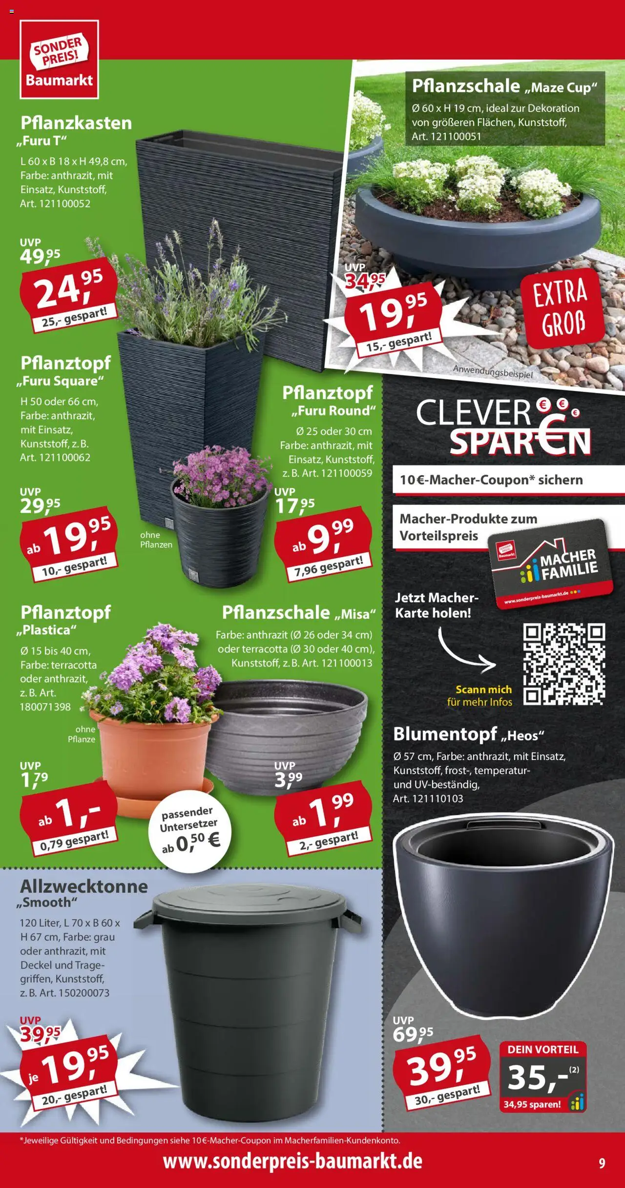 Sonderpreis Baumarkt Prospekt 	 - gültig ab dem 31.05.2025 | Seite: 9 | Produkte: Blumentopf