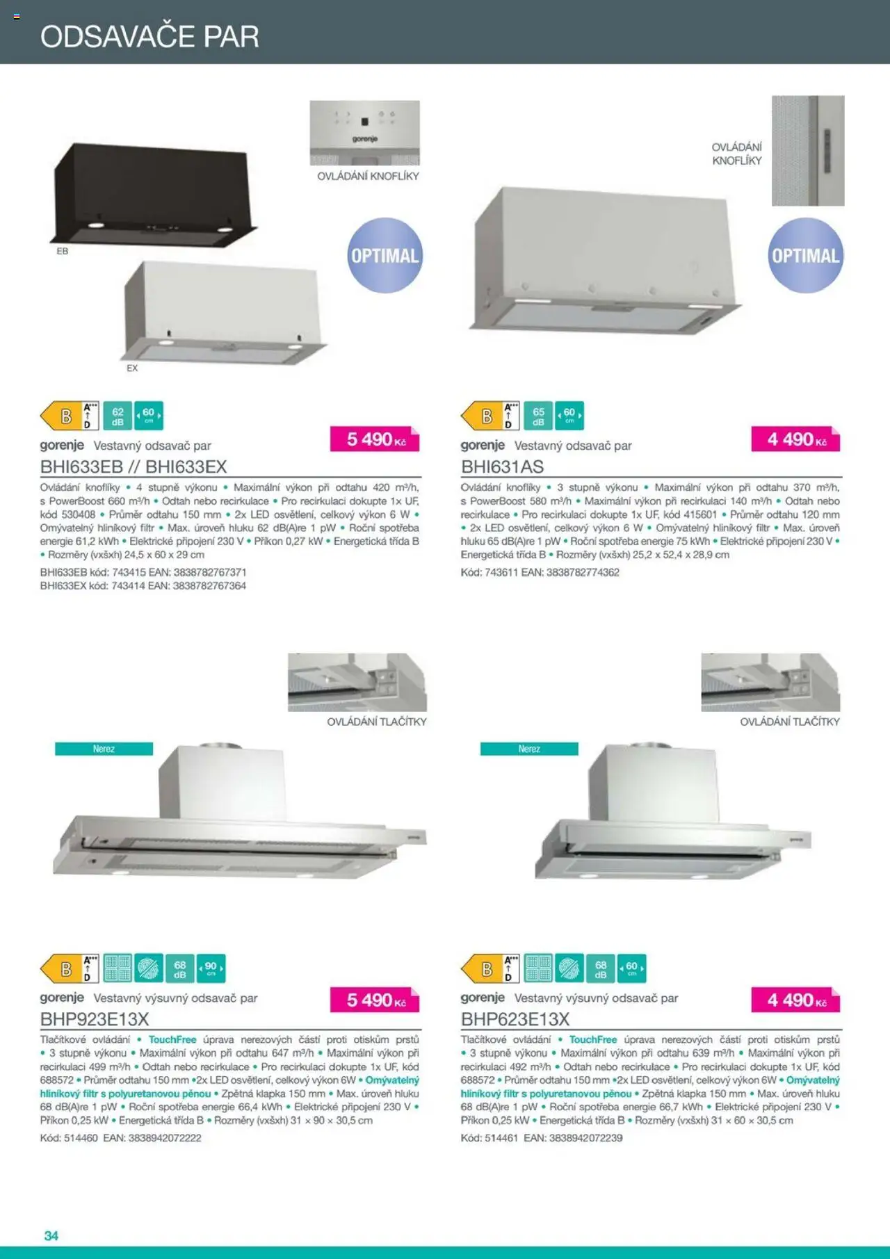 XXXLutz leták - Gorenje 2025 od 01.06.2025 | Strana: 34 | Produkty: Odsavač par, LED