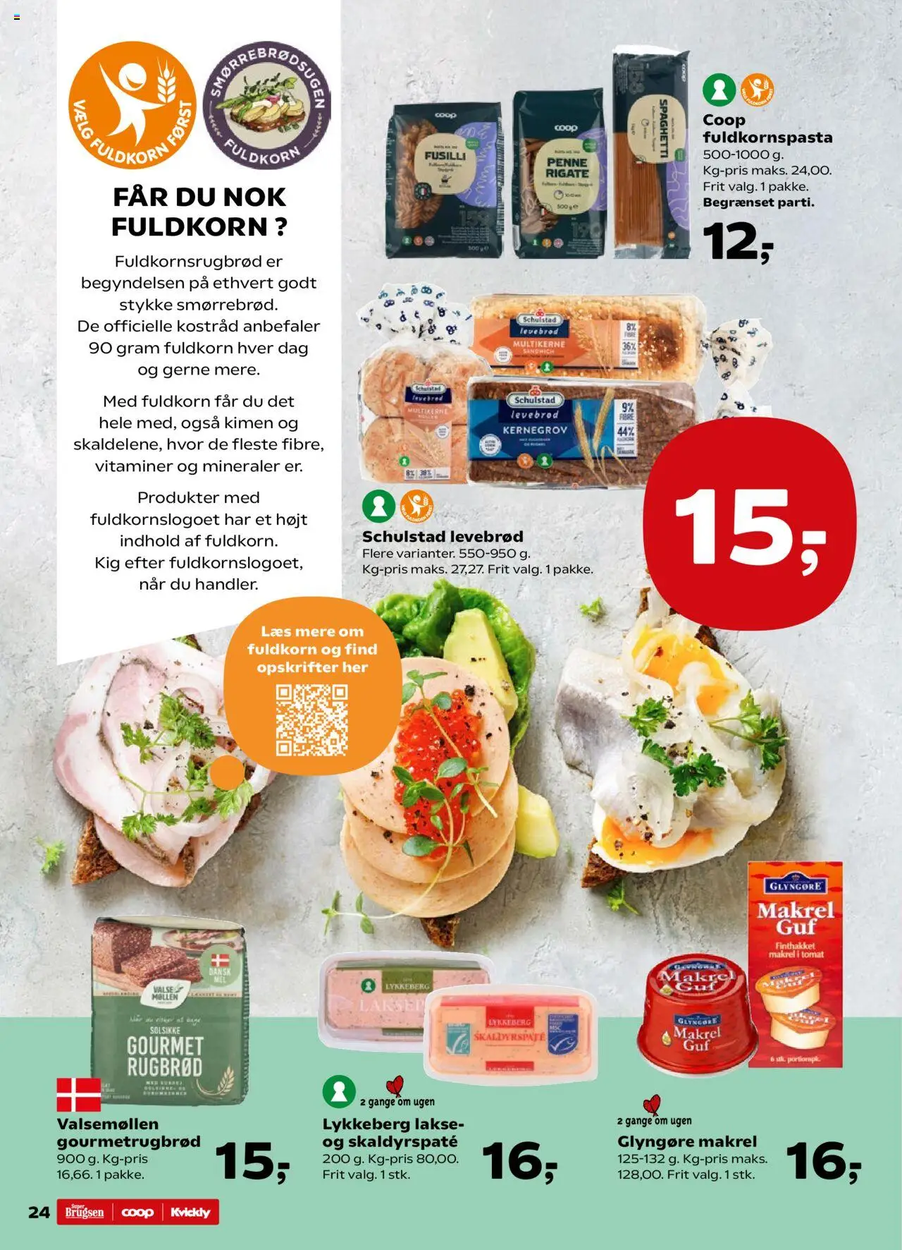 Super Brugsen Tilbudsavis gyldig fra 06.06.2025 | Side: 24 | Produkter: Spaghetti, Pasta, Makrel, Rugbrød