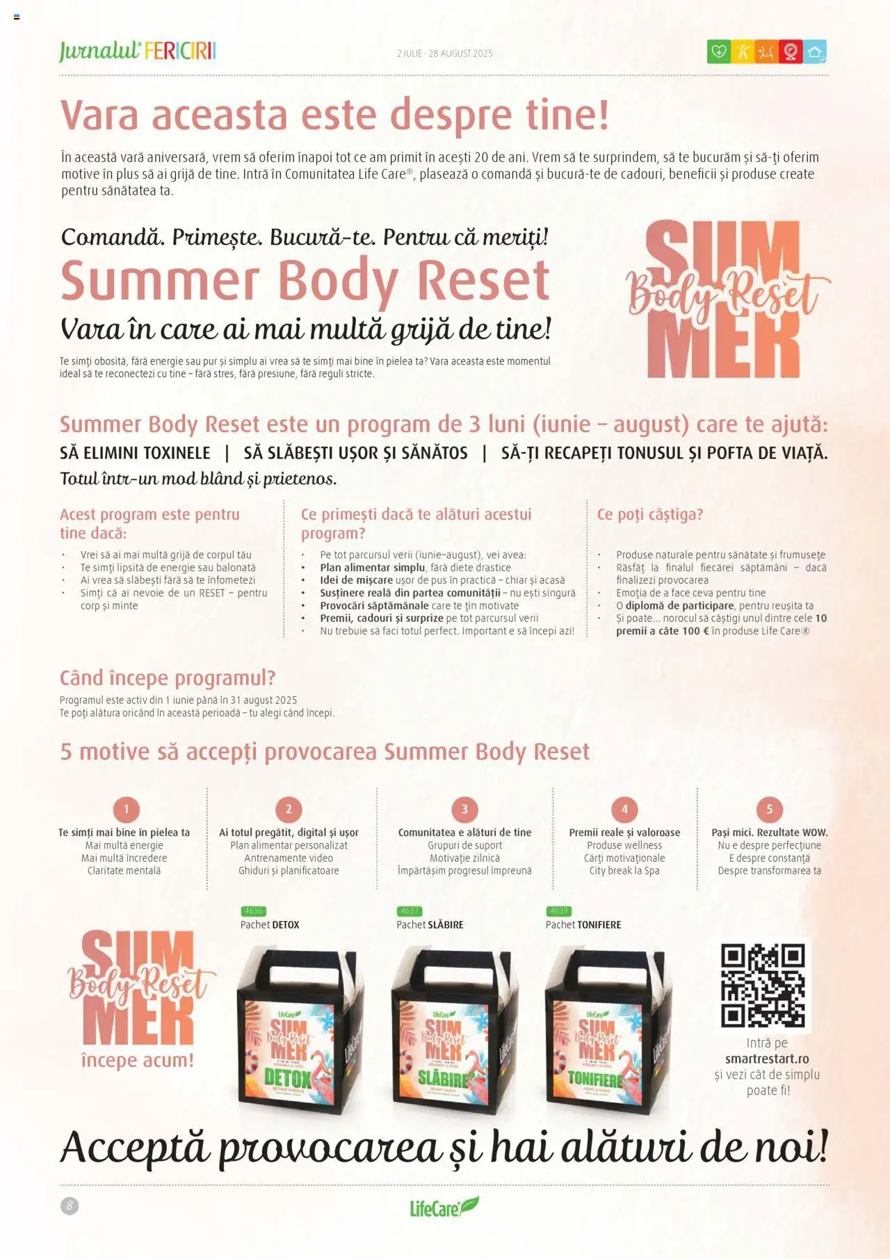 Life Care catalog - Jurnalul Fericirii Iulie/August – valabil de la 02.07.2025 | Pagină: 8 | Produse: Video, Body, Cărți