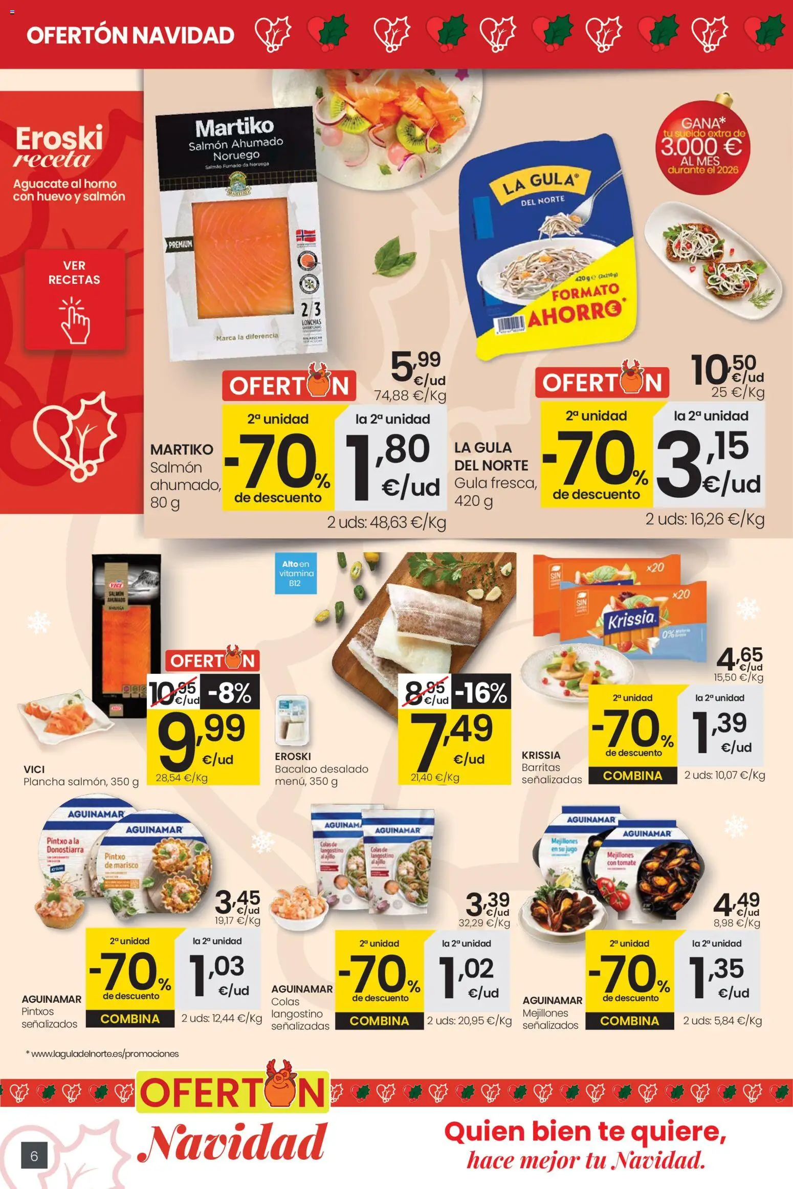 Eroski - City │ válido desde el 18.12.2025 | Página: 6 | Productos: Horno, Salmón ahumado, Plancha, Langostino