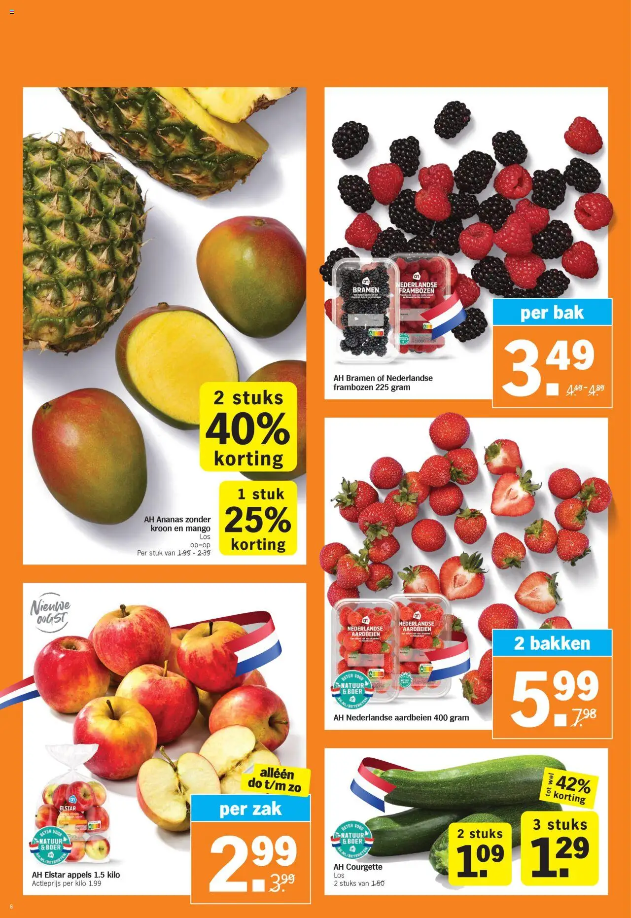  | Pagina: 8 | Producten: Ananas, Aardbeien, Zak, Frambozen