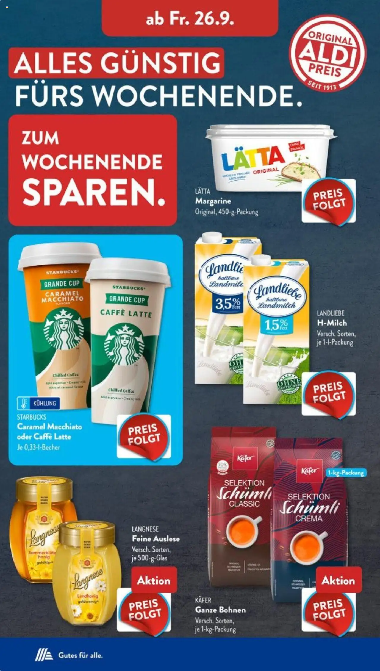 Aldi Süd Prospekt 	 – gültig ab 22.09.2025 | Seite: 14 | Produkte: Langnese, Margarine, Starbucks, Lätta