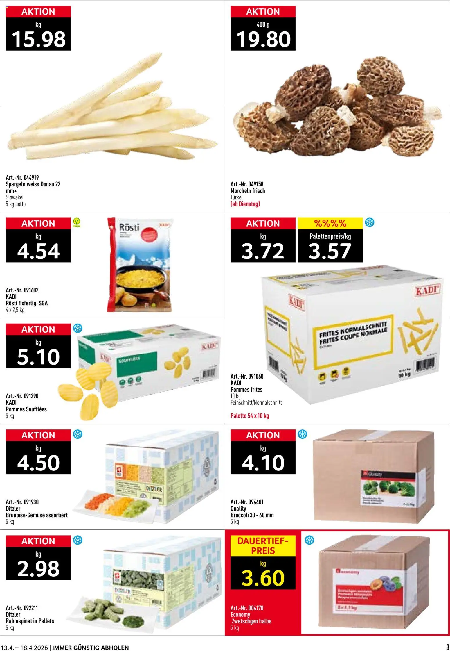 Prodega aktionen – gültig ab 13.04.2026 | Seite: 3 | Produkte: Zwetschgen, Pommes Frites