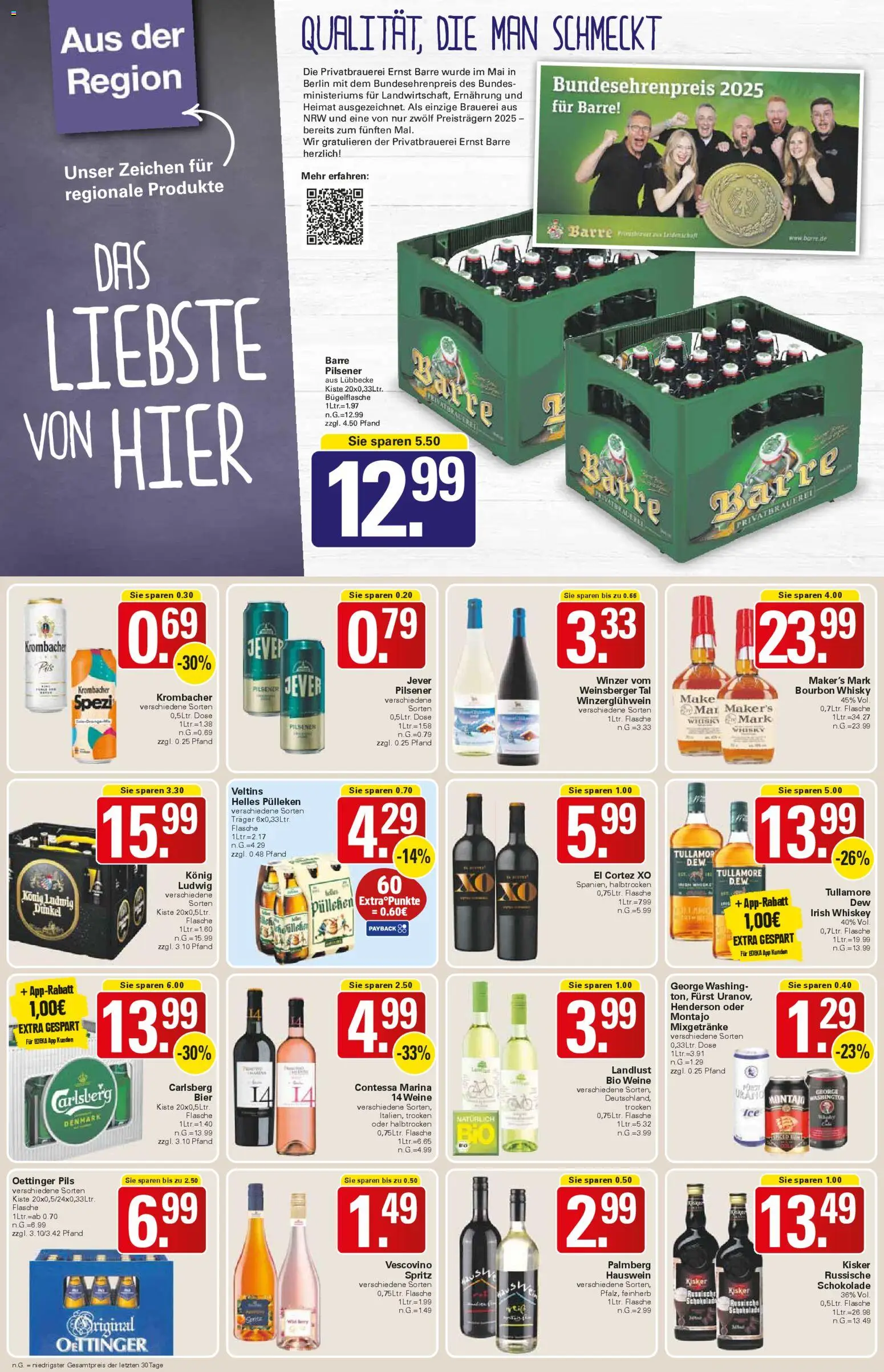 WEZ Prospekt – gültig ab 24.11.2025 | Seite: 14 | Produkte: Helles pulleken, Carlsberg, Bier, Oettinger